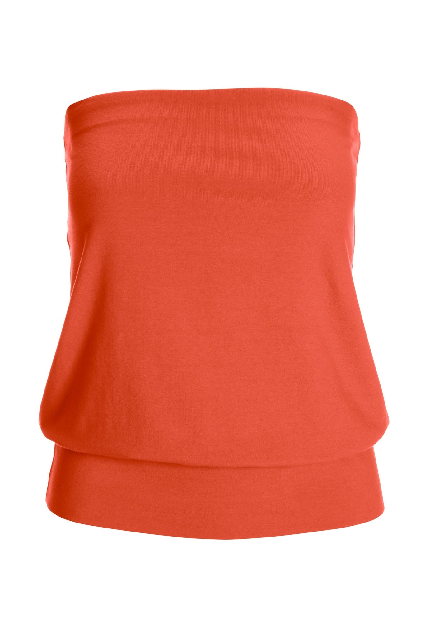 So Sexy Strapless Blouson Tube Top 2BL20 Hot Coral