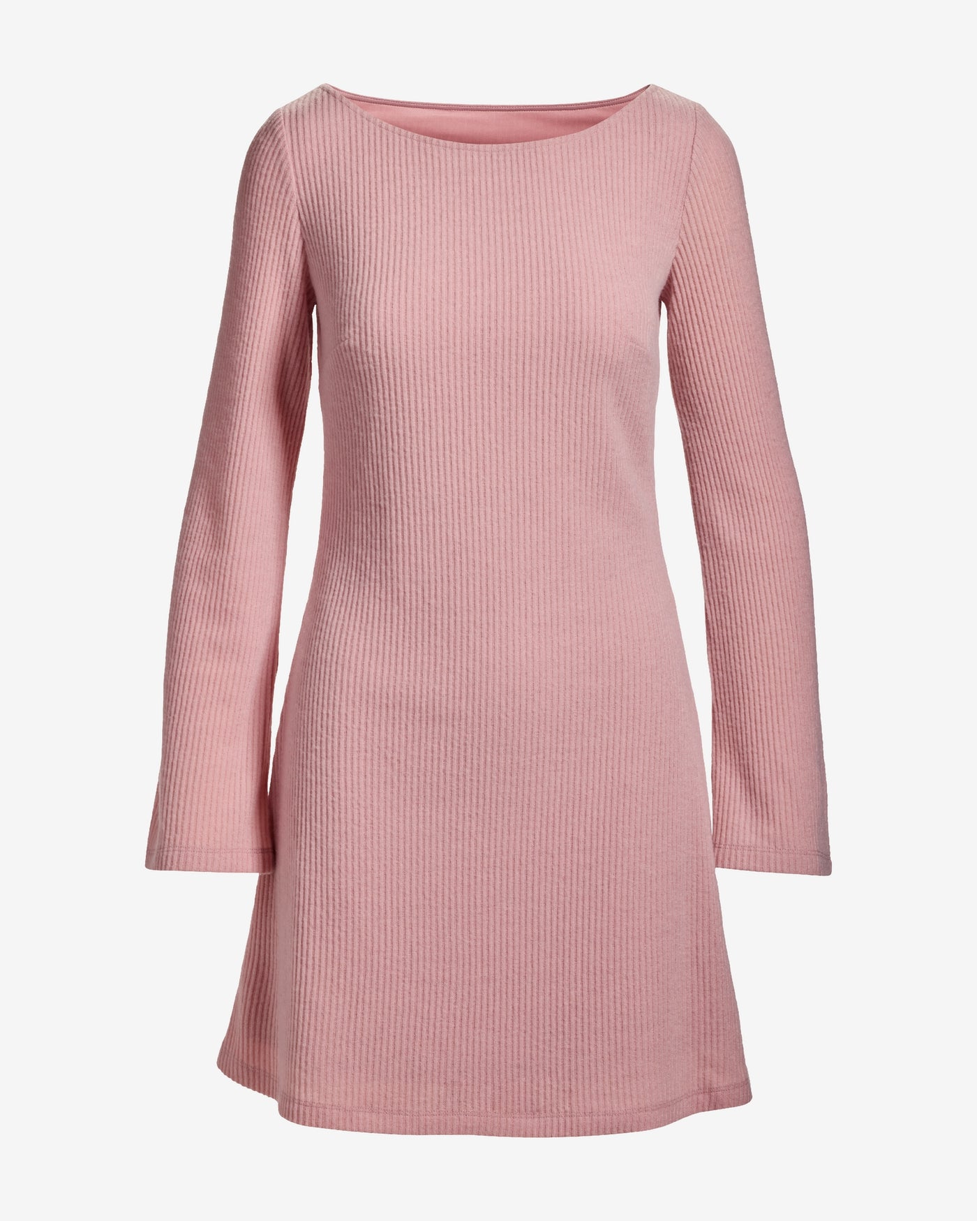 Ribbed Hacci Everyday A Line Dress Soft Pink