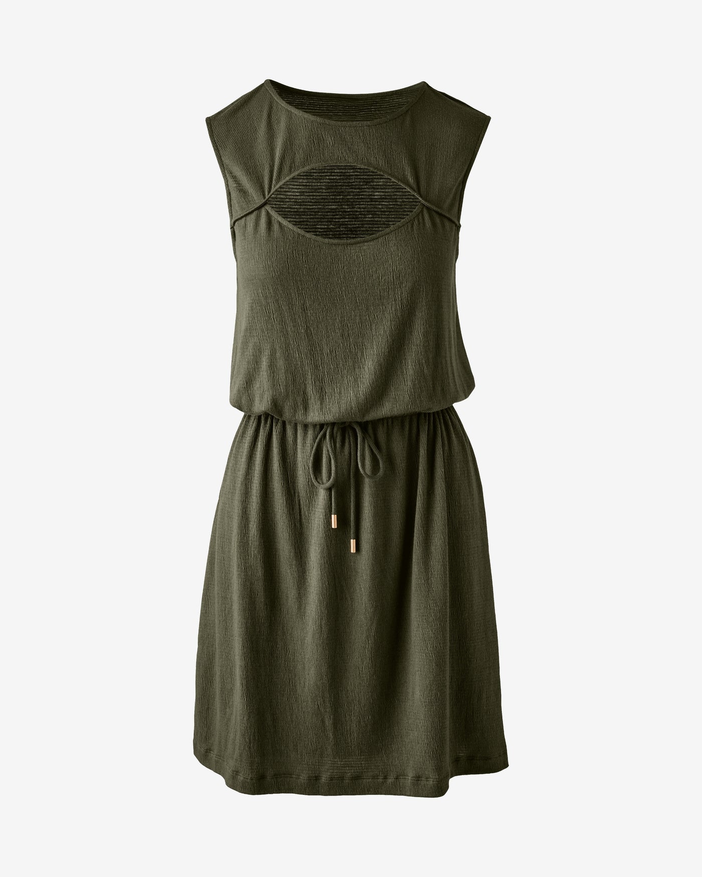 Textured Knit Cut Out Dress Olive Night
