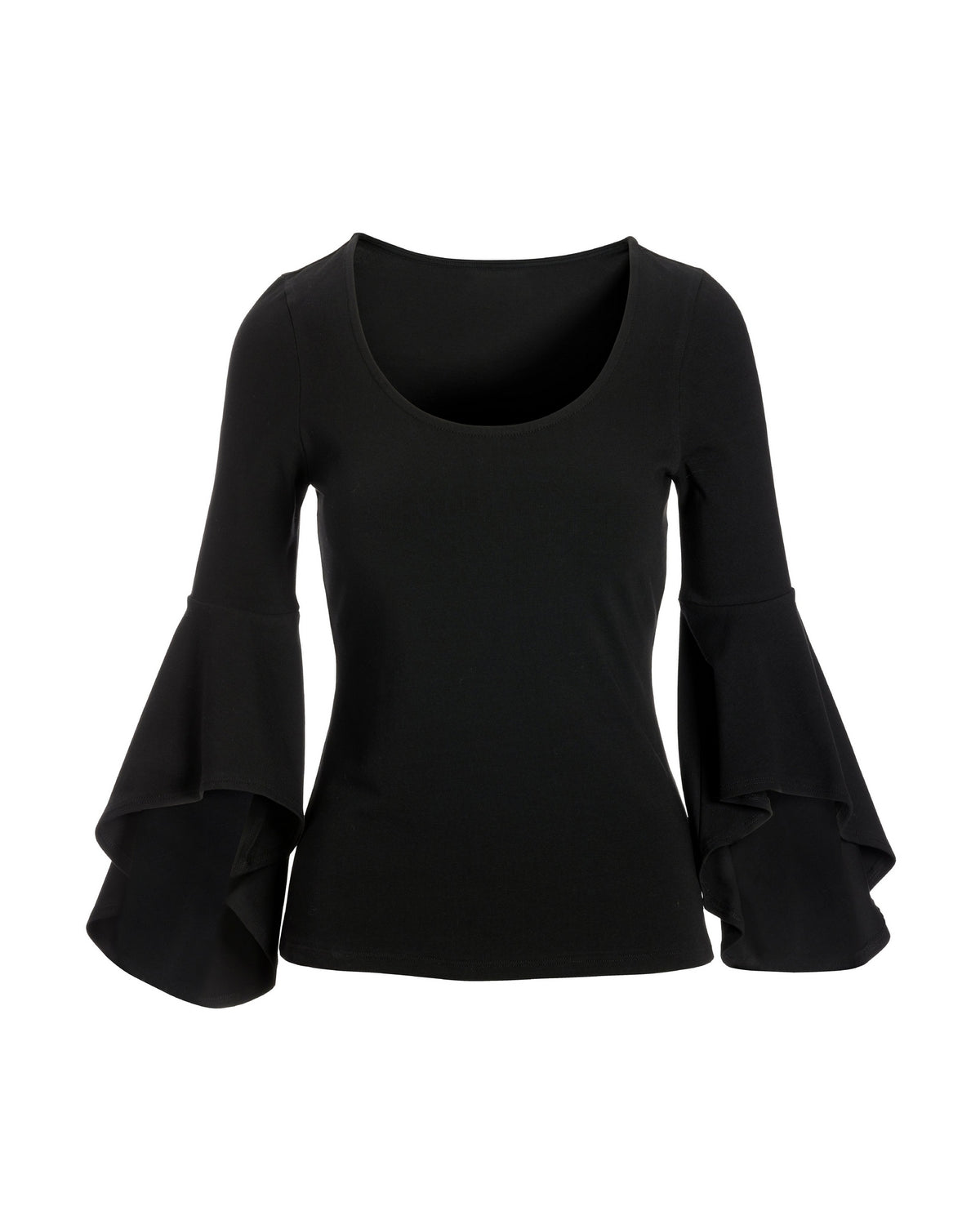So Sexy Flare Sleeve Knit Top Black