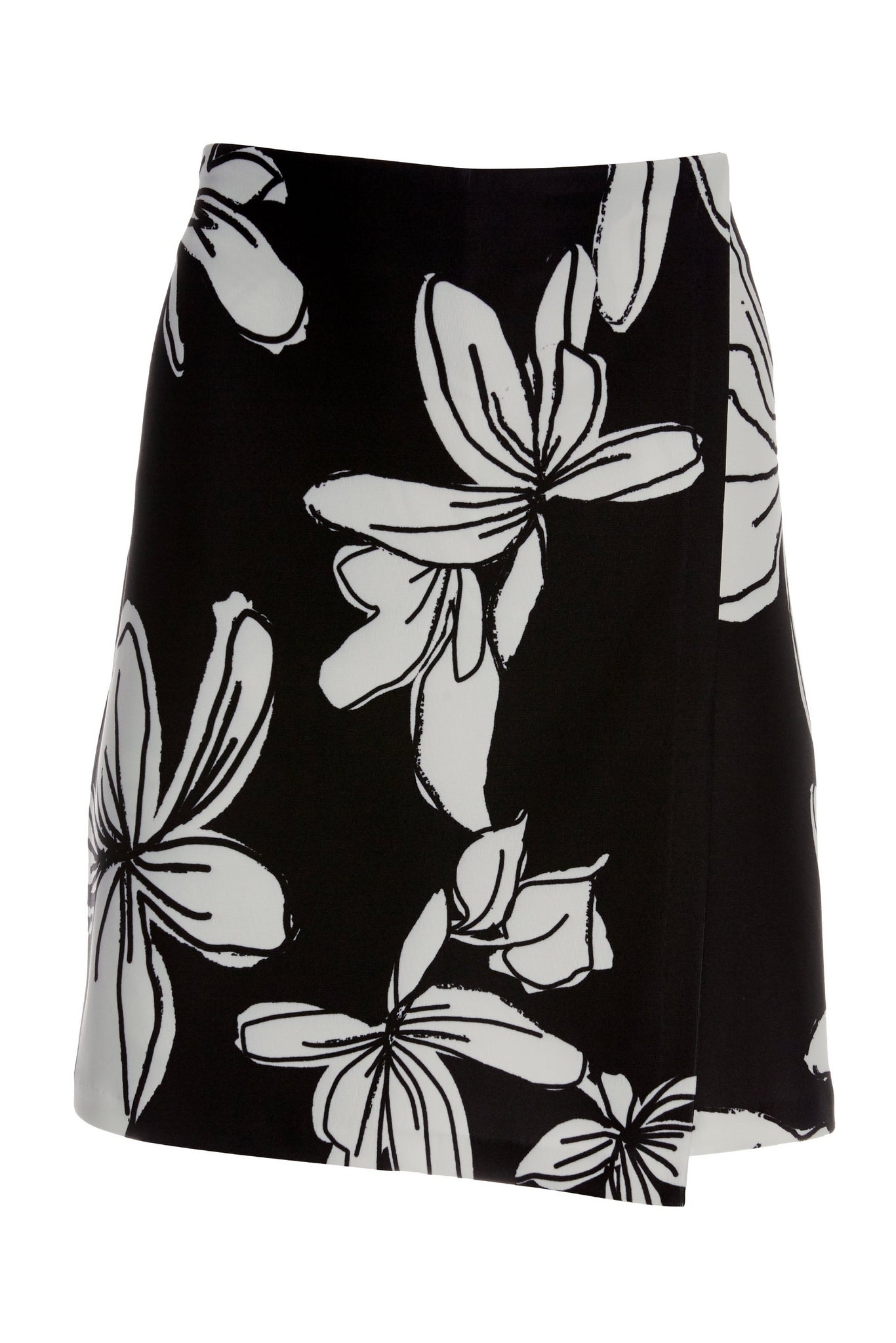 Beyond Travel Hibiscus Floral Classic Skort Jet Black Ivory Coast