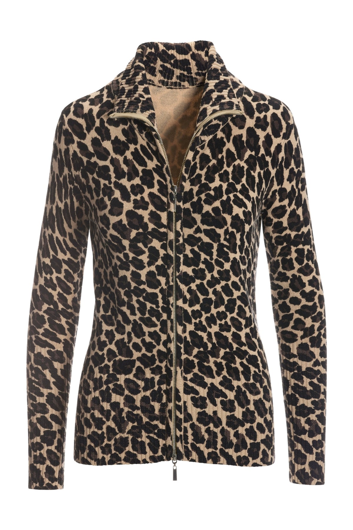 Leopard Zip Up Cardigan Multi