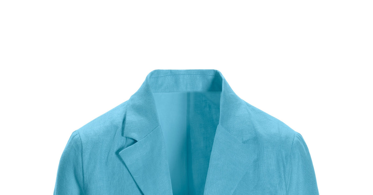 Modern Length Elbow Sleeve Linen Blazer - Blue Topaz & Boston Proper
