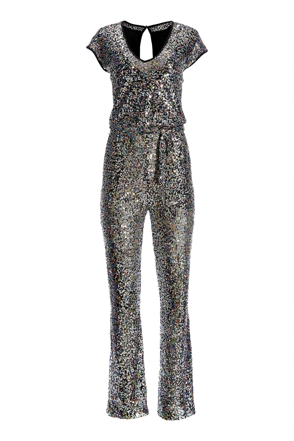 Multi Sequin Jumpsuit Black Multi