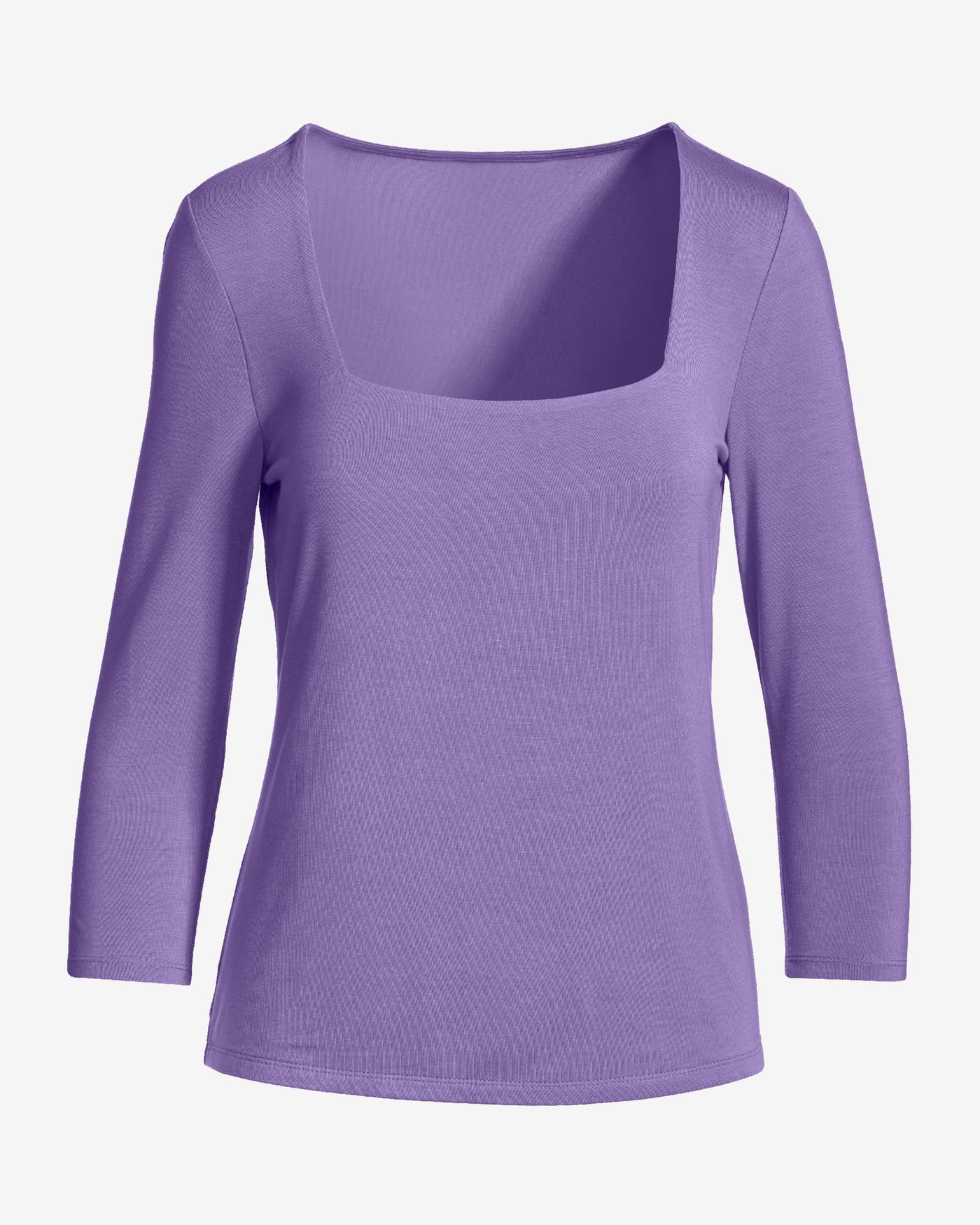 So Effortless Square Neck Three Quarter Sleeve Top English Lavender
