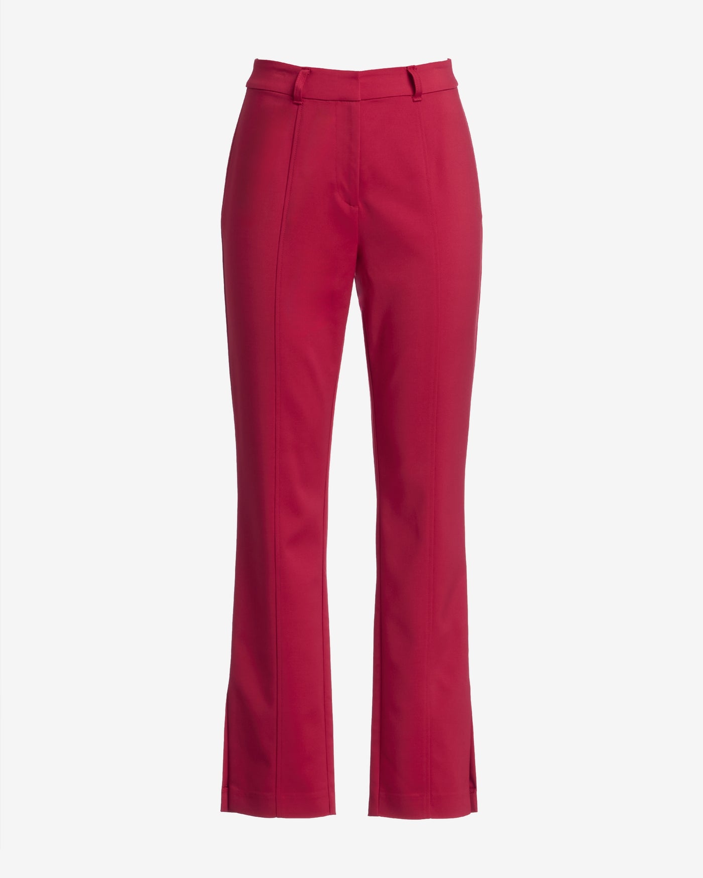 Newport Modern Slim Straight Side Slit Trouser Pant Jester Red