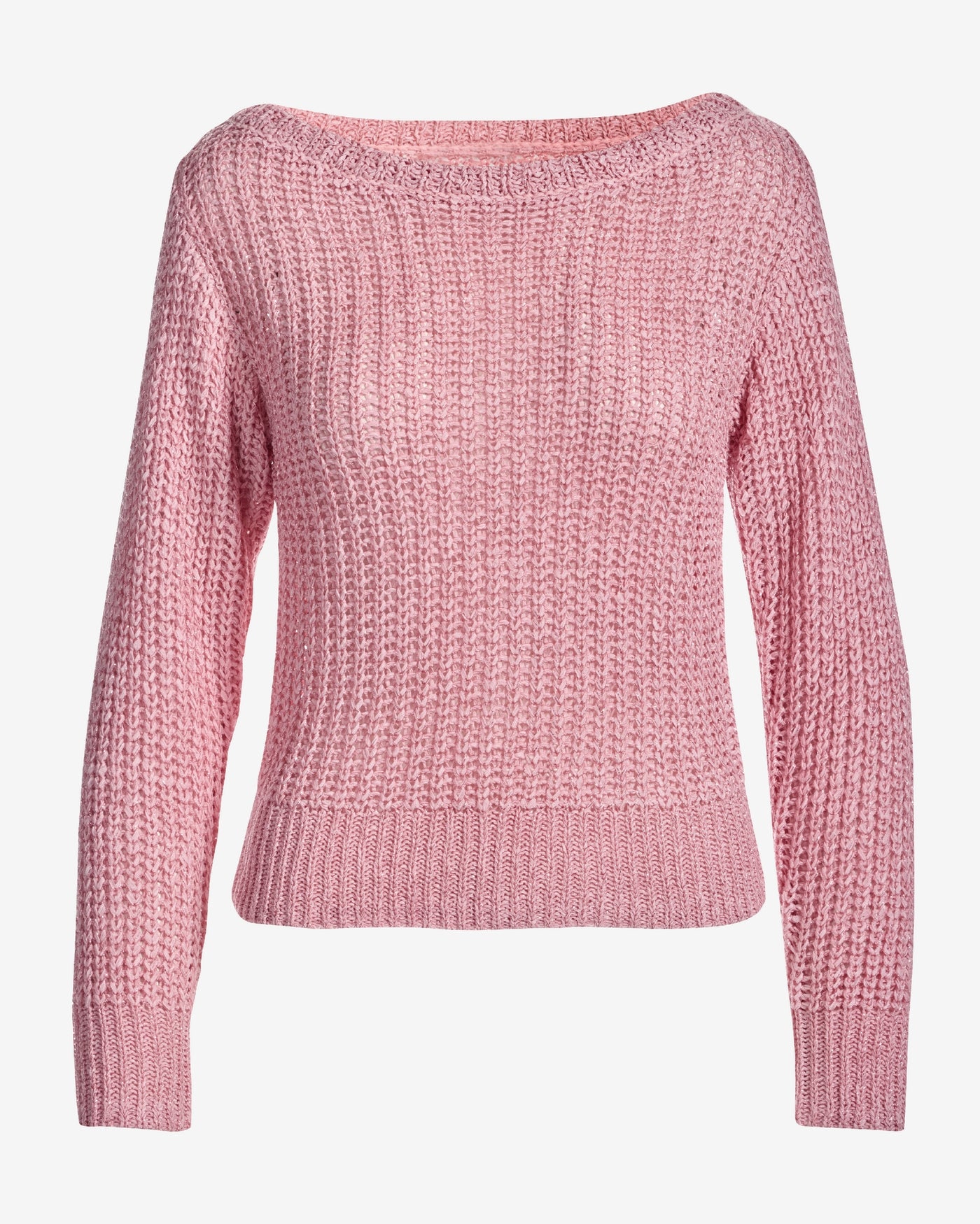 Metallic Loose Knit Sweater Cherry Blossom