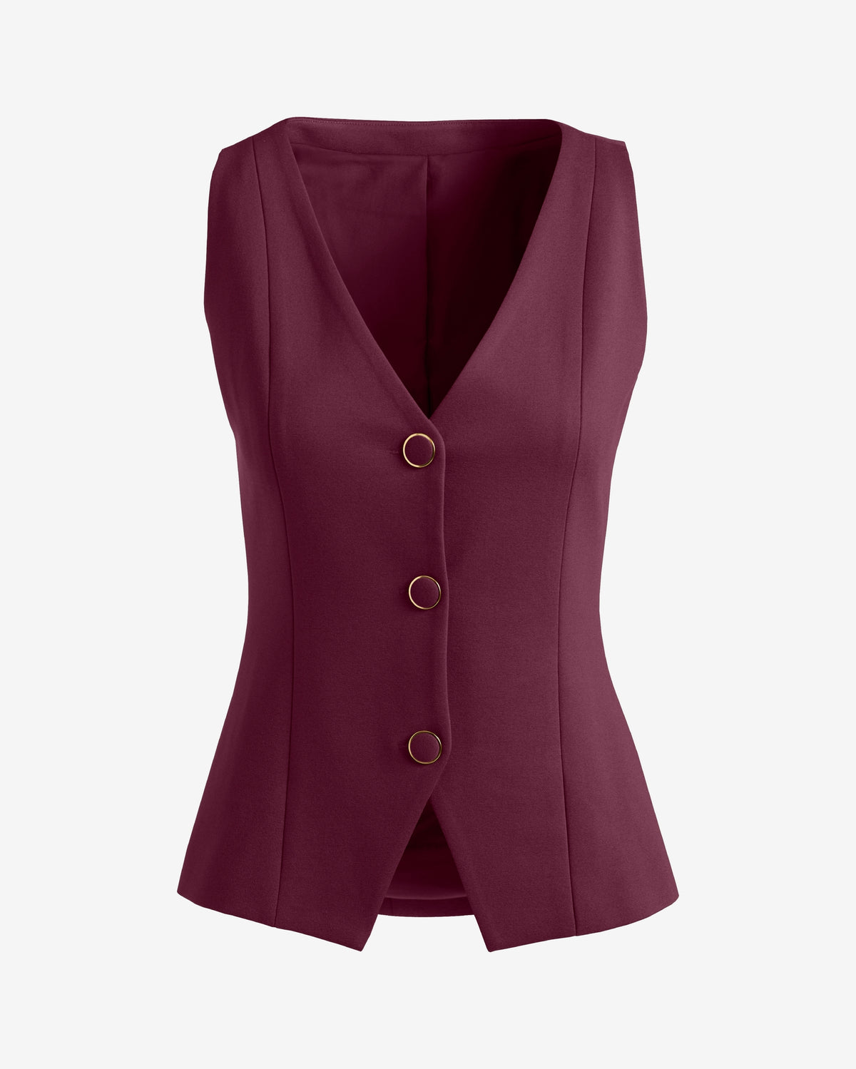 Ultimate Ponte Vest with Button Detail Windsor Wine