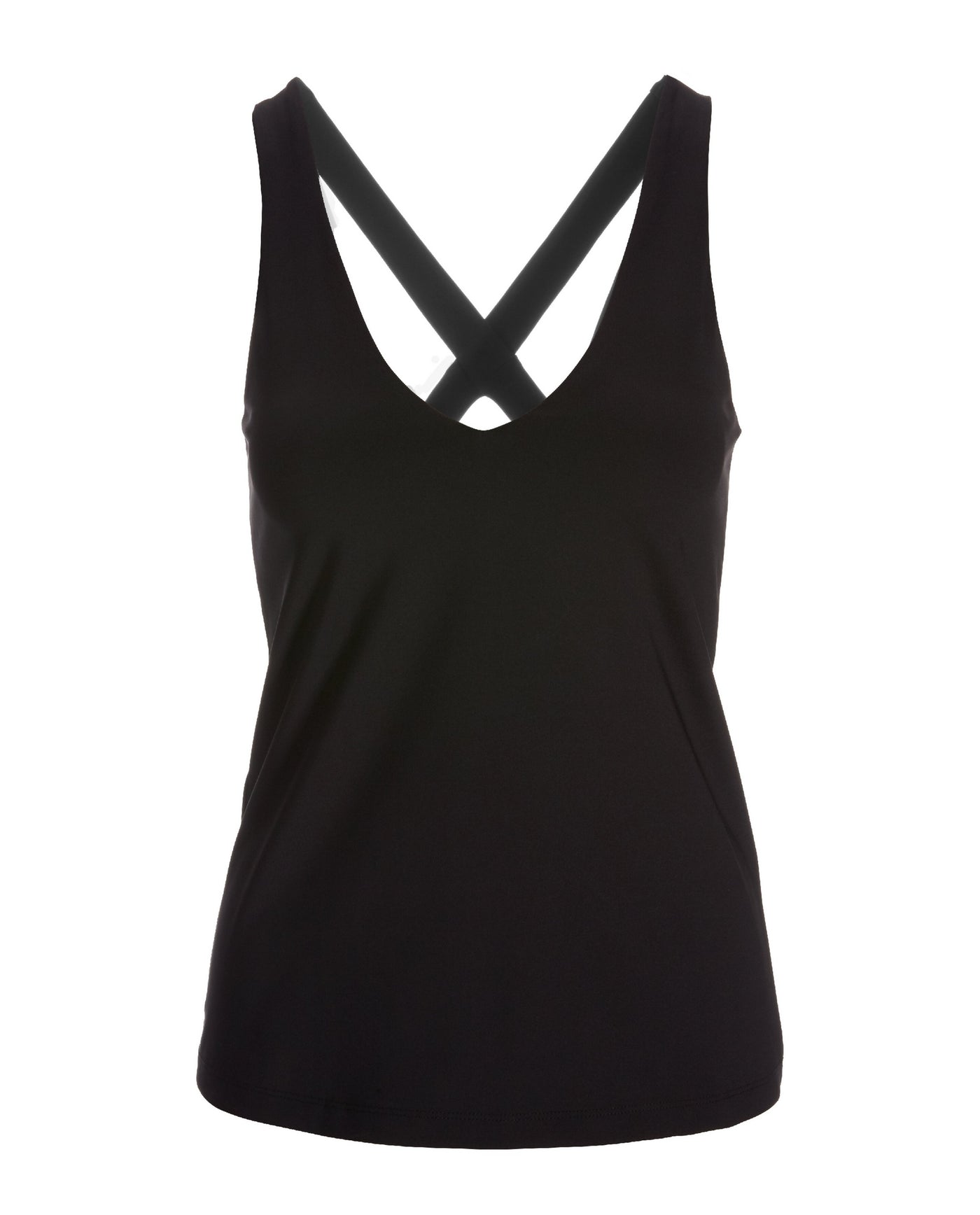 B-Active Solid Cross Back Tank Black