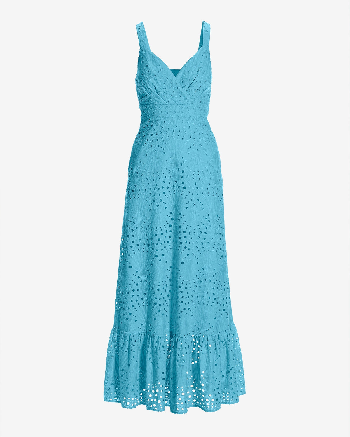 Eyelet Surplice Ankle Length Dress Blue Topaz