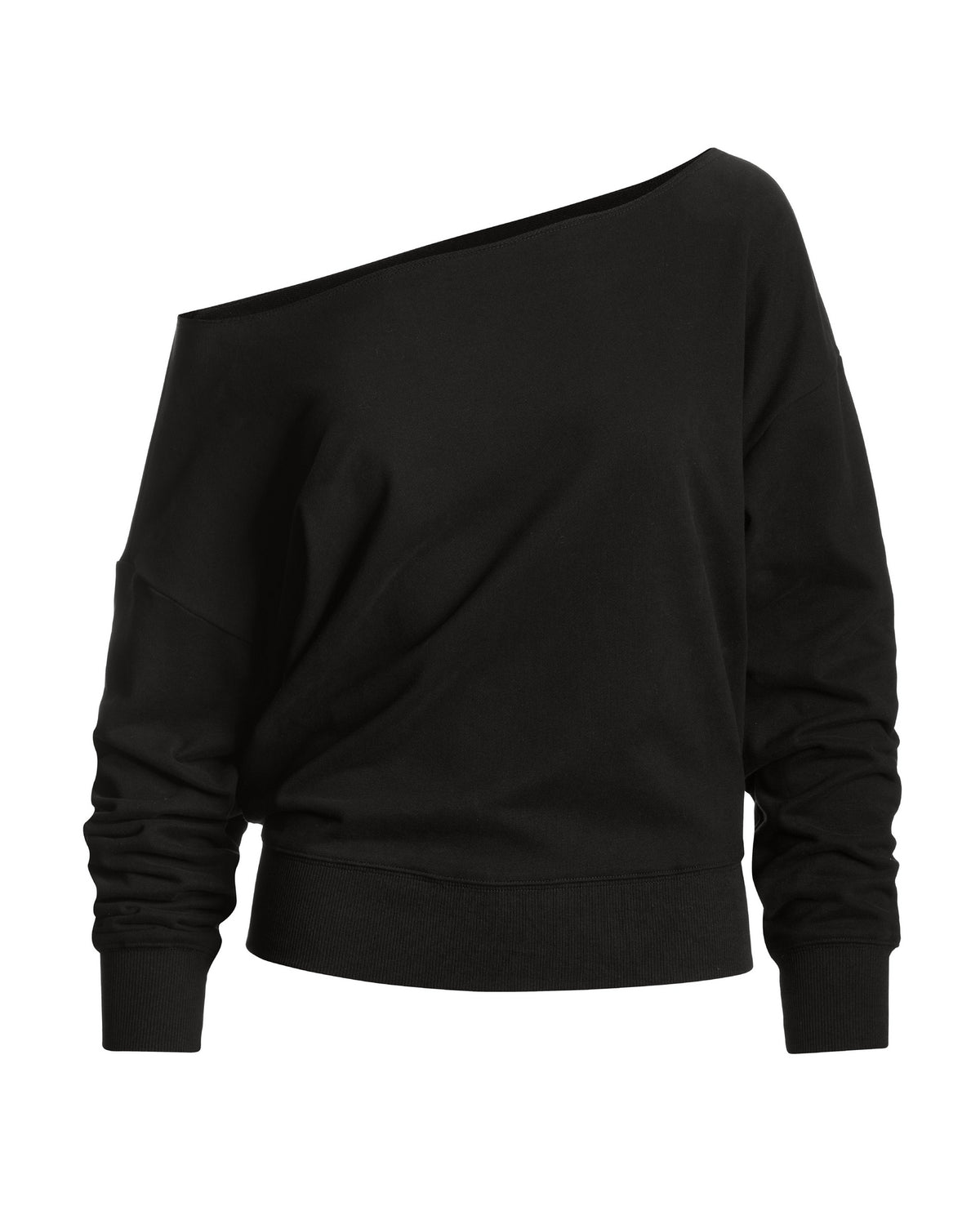 Cotton Comfort Raw Edge Slouchy Sweatshirt Proper Black
