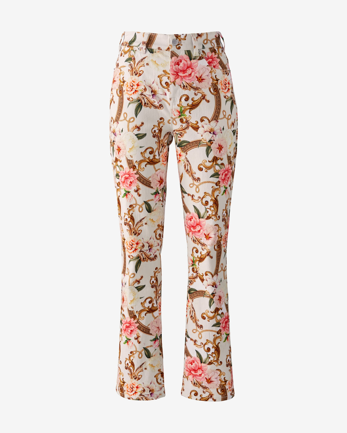 Status Print Slim Straight Leg Jean Floral Fleurs