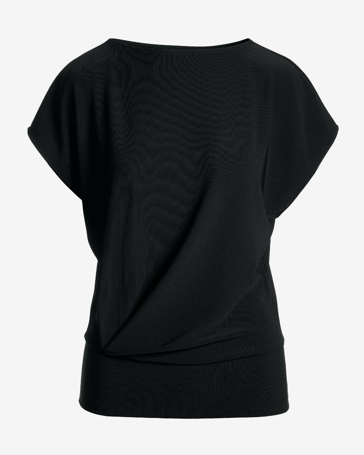 Beyond Travel Bateau Neck Blouson Top Jet Black