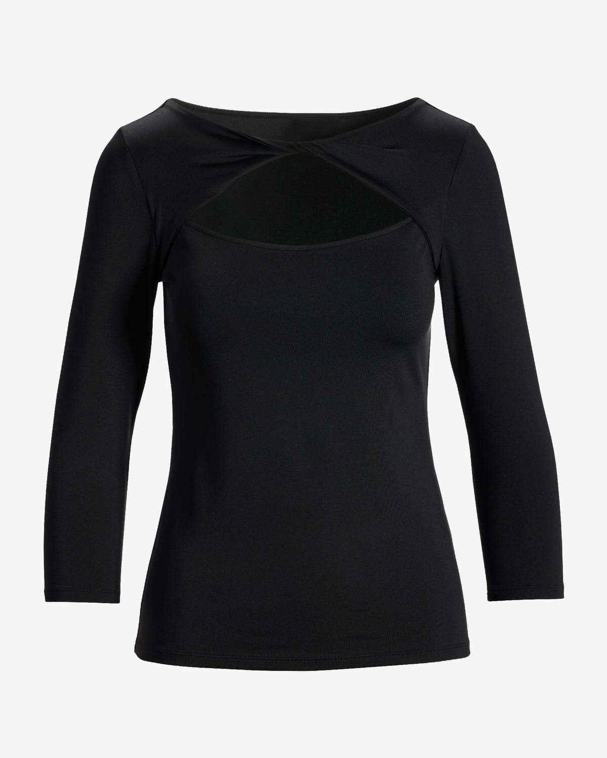 So Modern Cutout Three Quarter Sleeve Top Proper Black