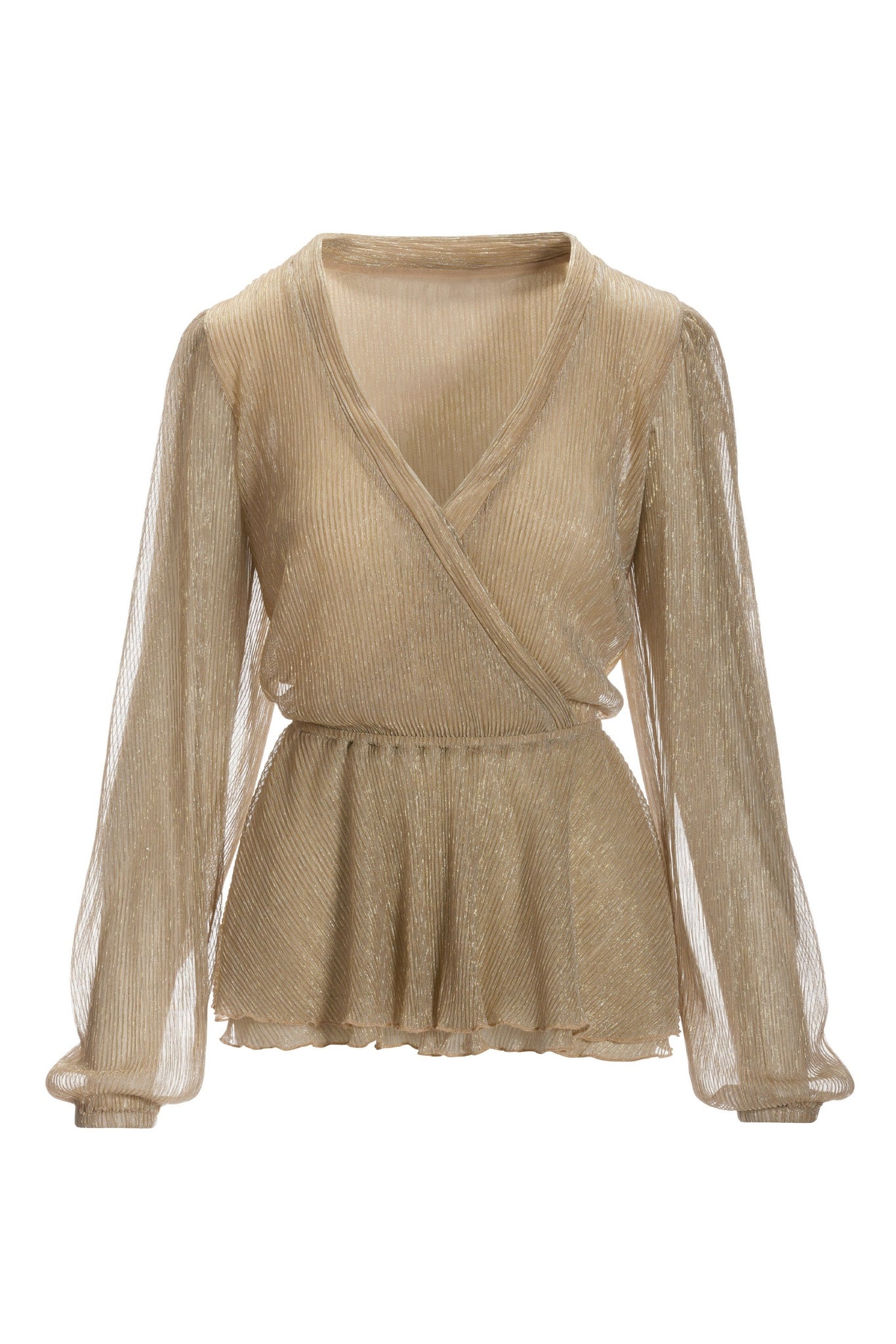 Metallic Ruffle Tunic Champagne