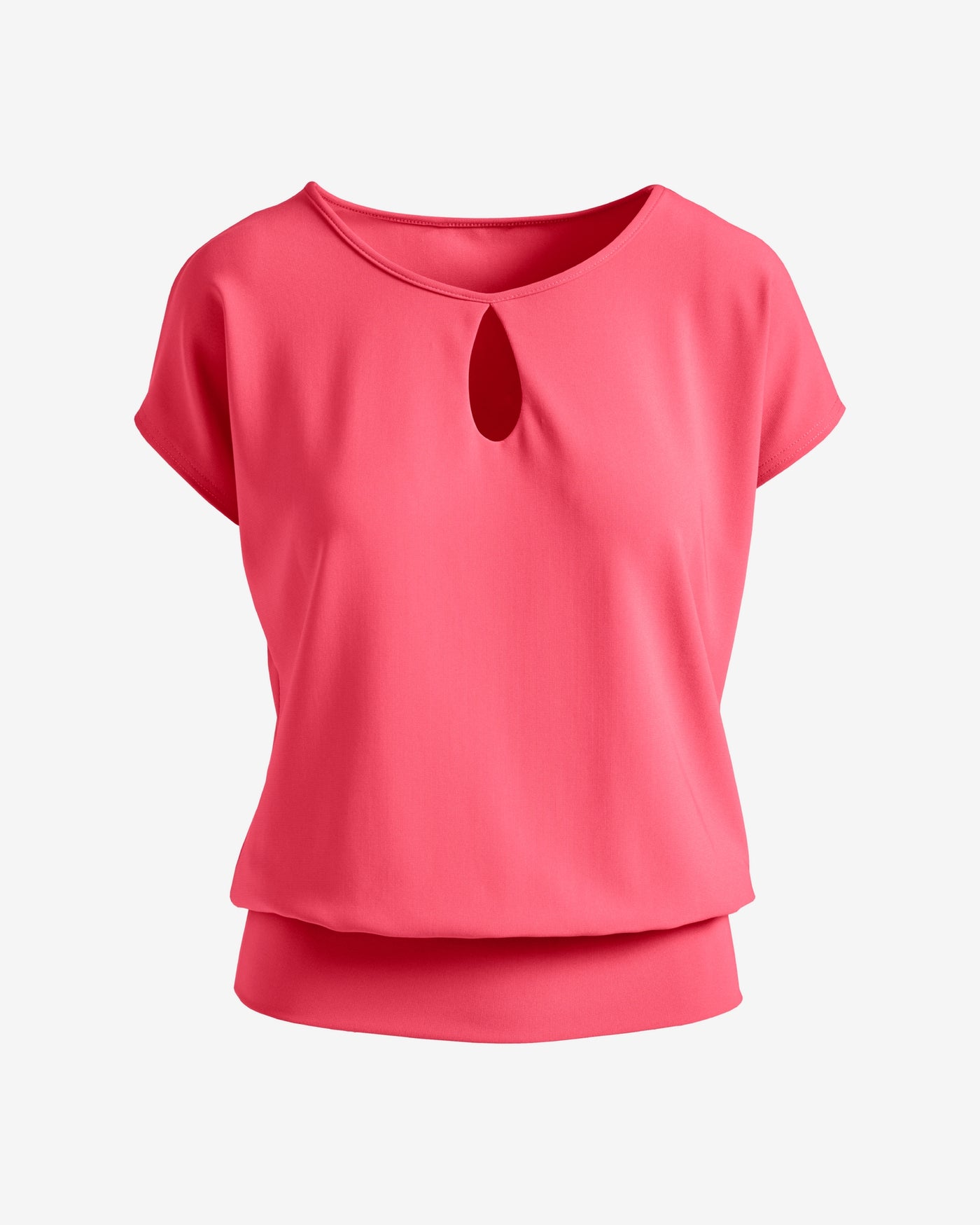 Beyond Travel Keyhole Blouson Top Pink Lemonade