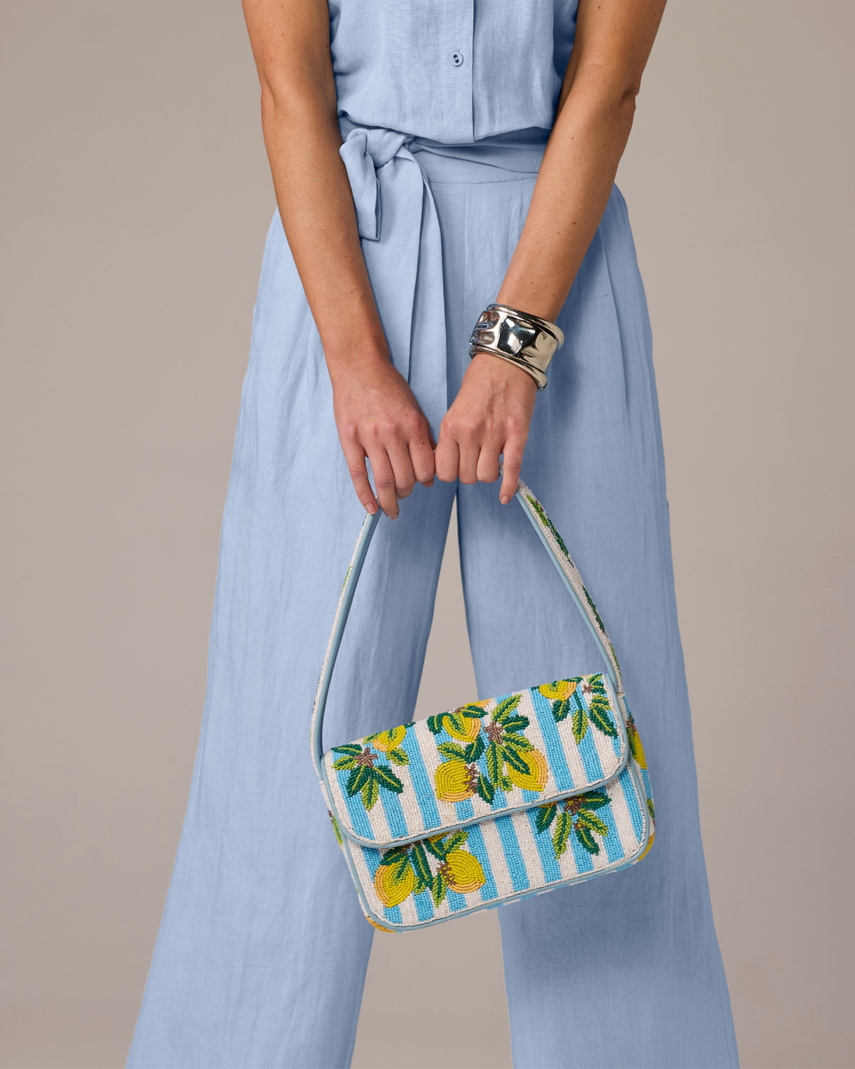 Limoncello Stripe Shoulder Bag Lemon