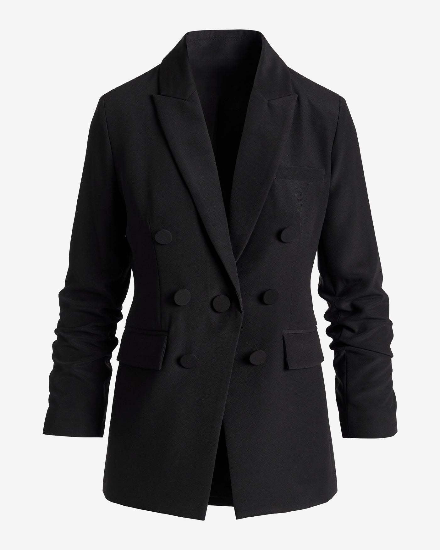 Cutaway Faux Double Breasted Blazer Black