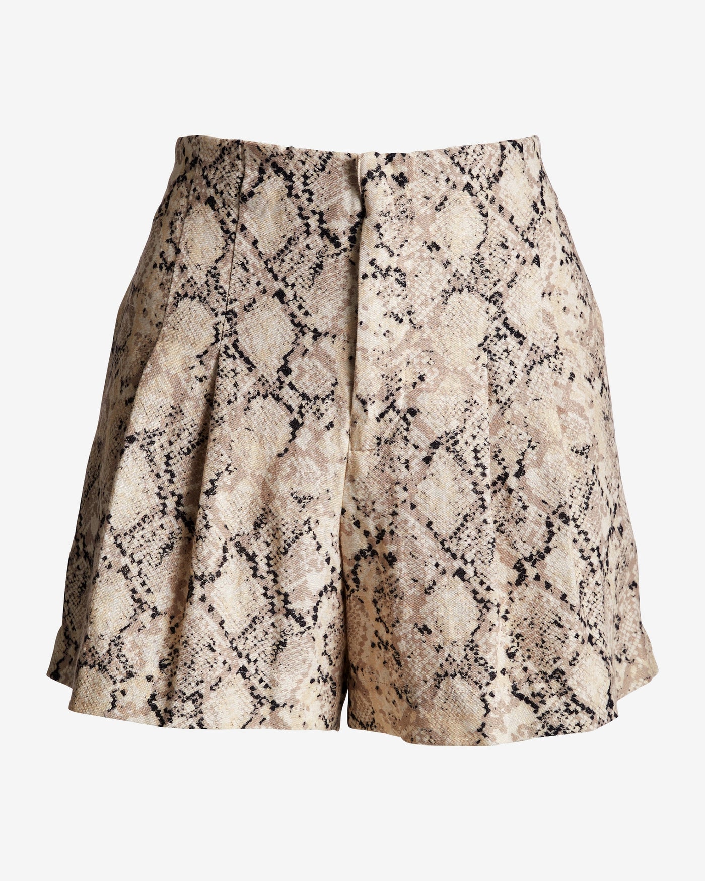 Snake Print Linen Short Sparkled Snake
