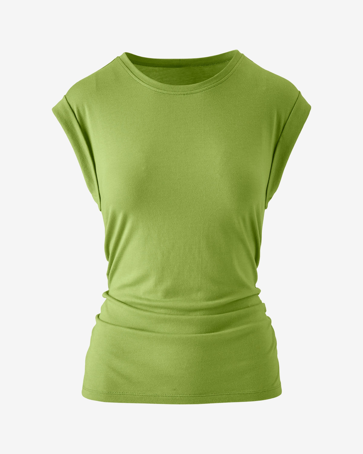 Crew Neck Shirred T- Shirt Peridot