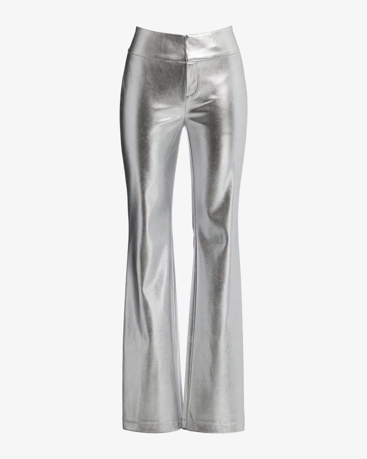 Faux Leather Bootcut Pant Silver