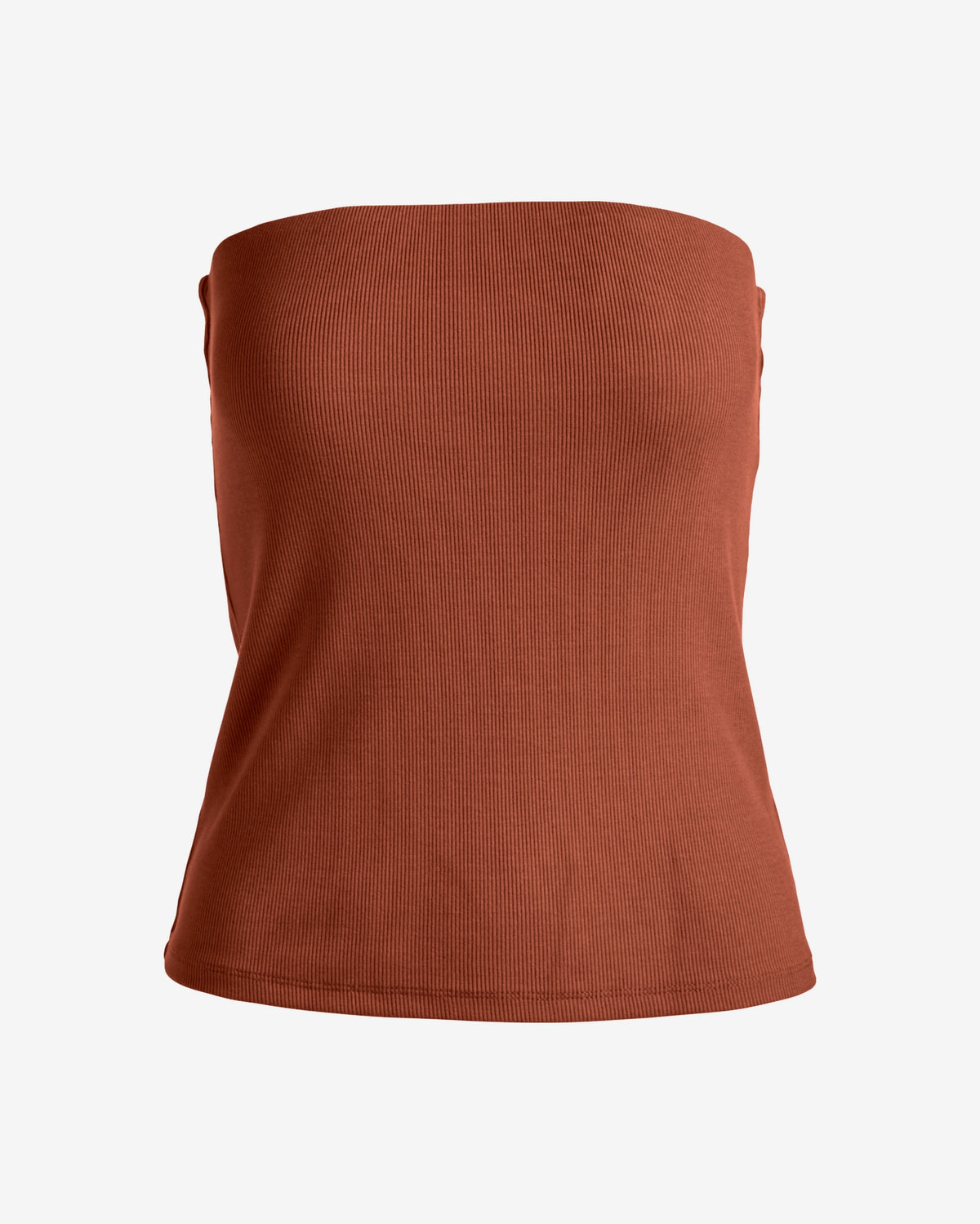 So Essential Ribbed Strapless Tube Top Paprika