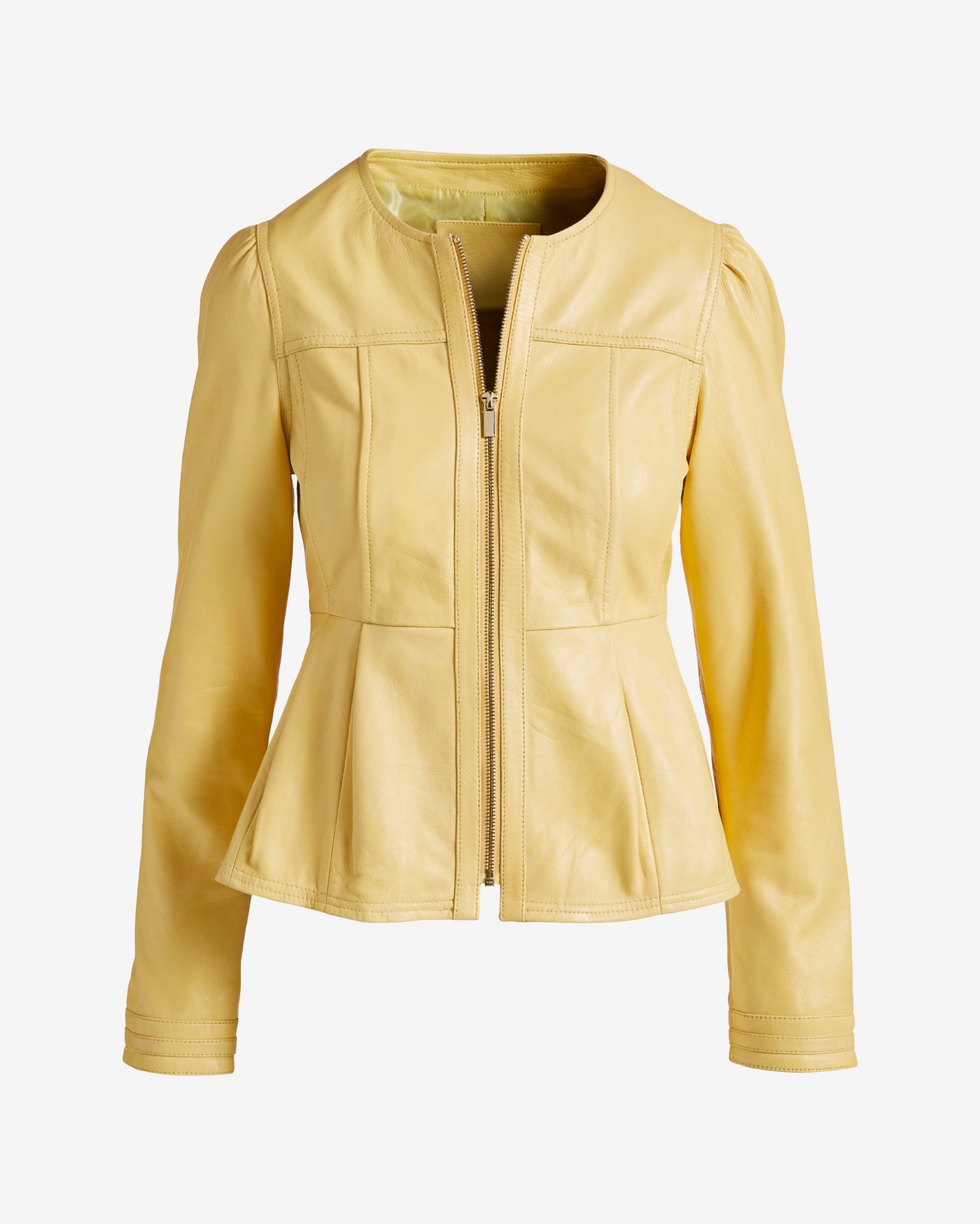 Genuine Leather Jacket Yellow