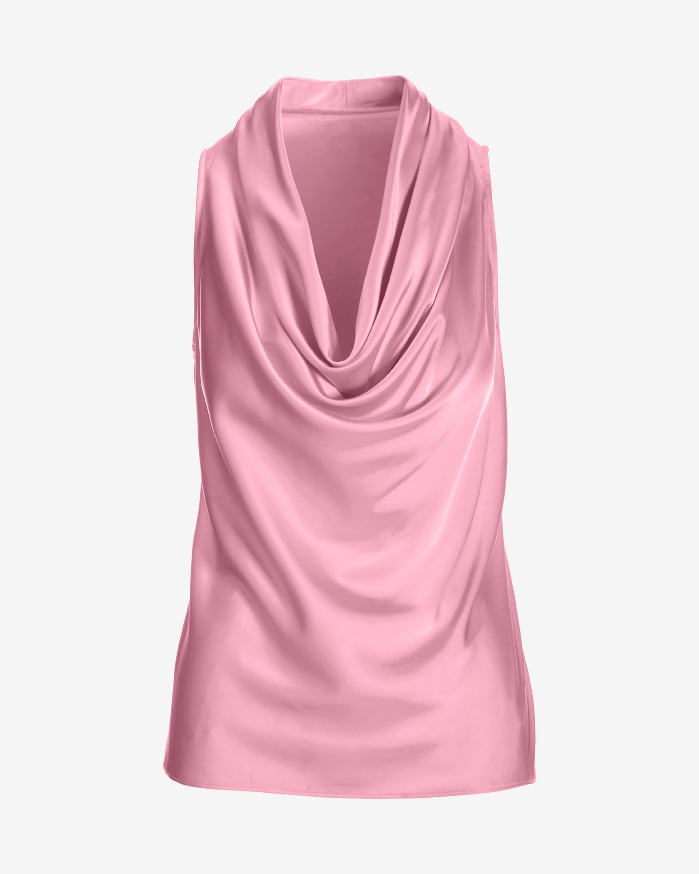 Marilyn Cowl-Neck Charmeuse Blouse Foxglove