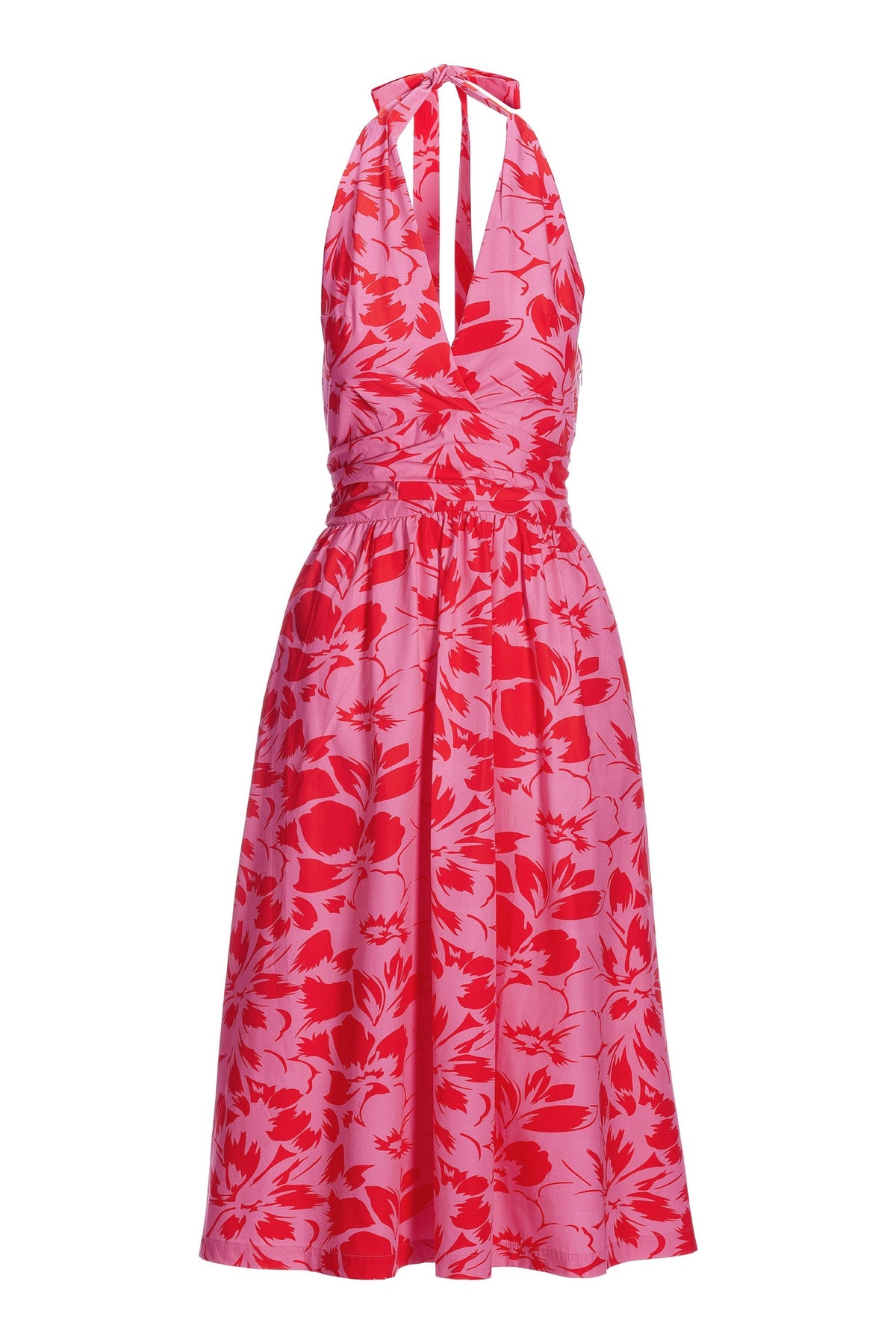 Cabana Floral Halter Fit and Flare Pink Multi