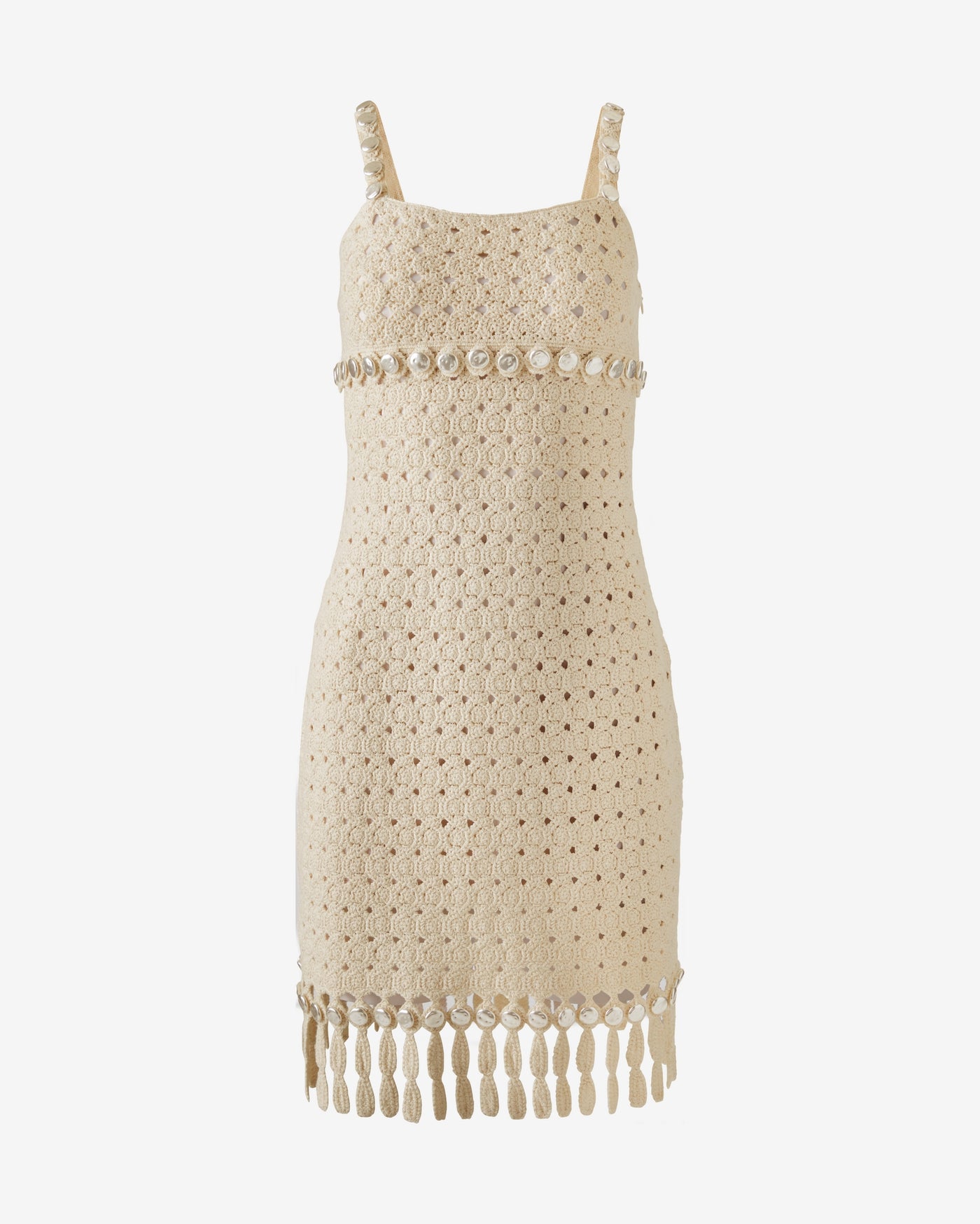 Crochet Pearl Dress Sandshell