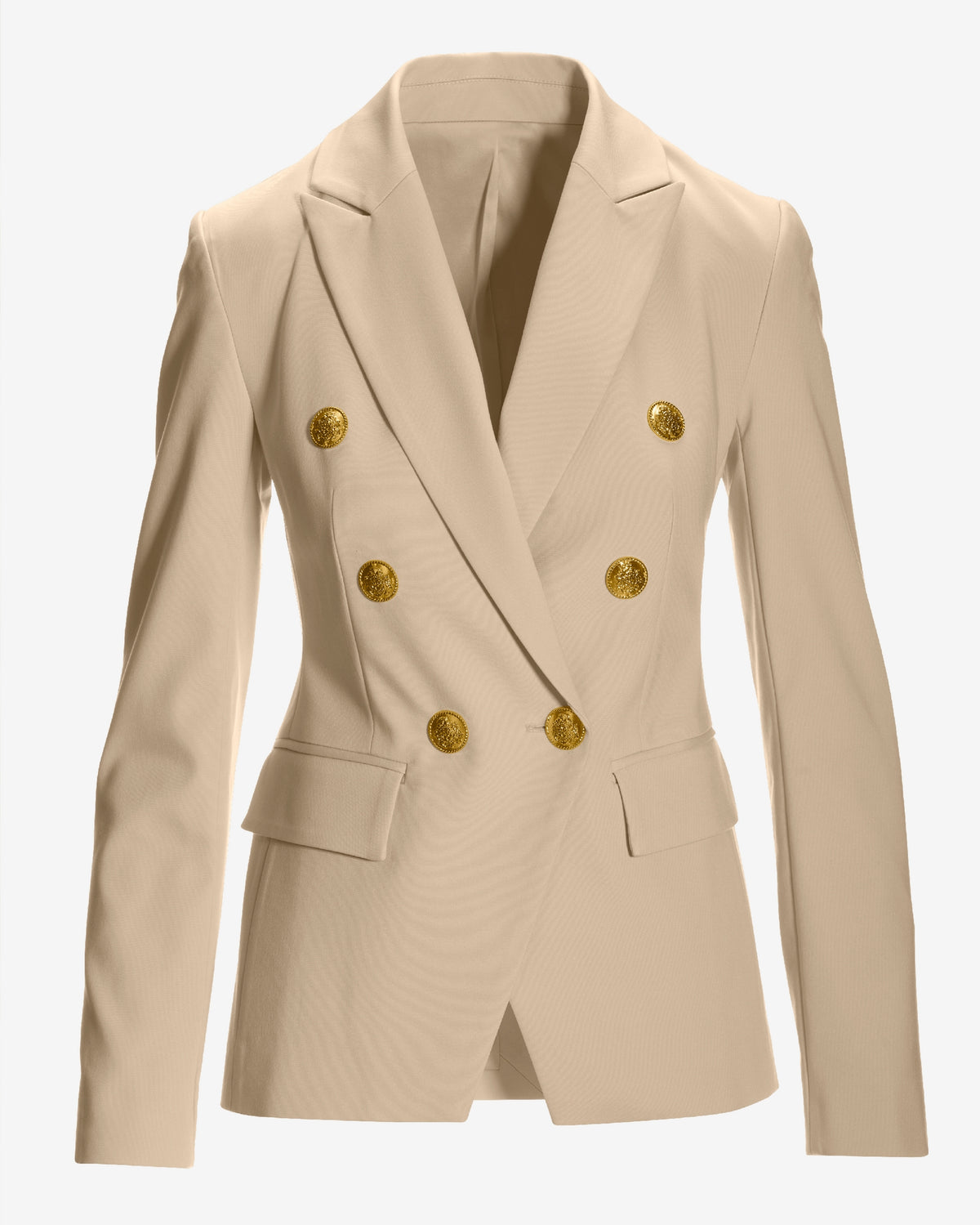 Modern Double-Breasted Blazer Pearl