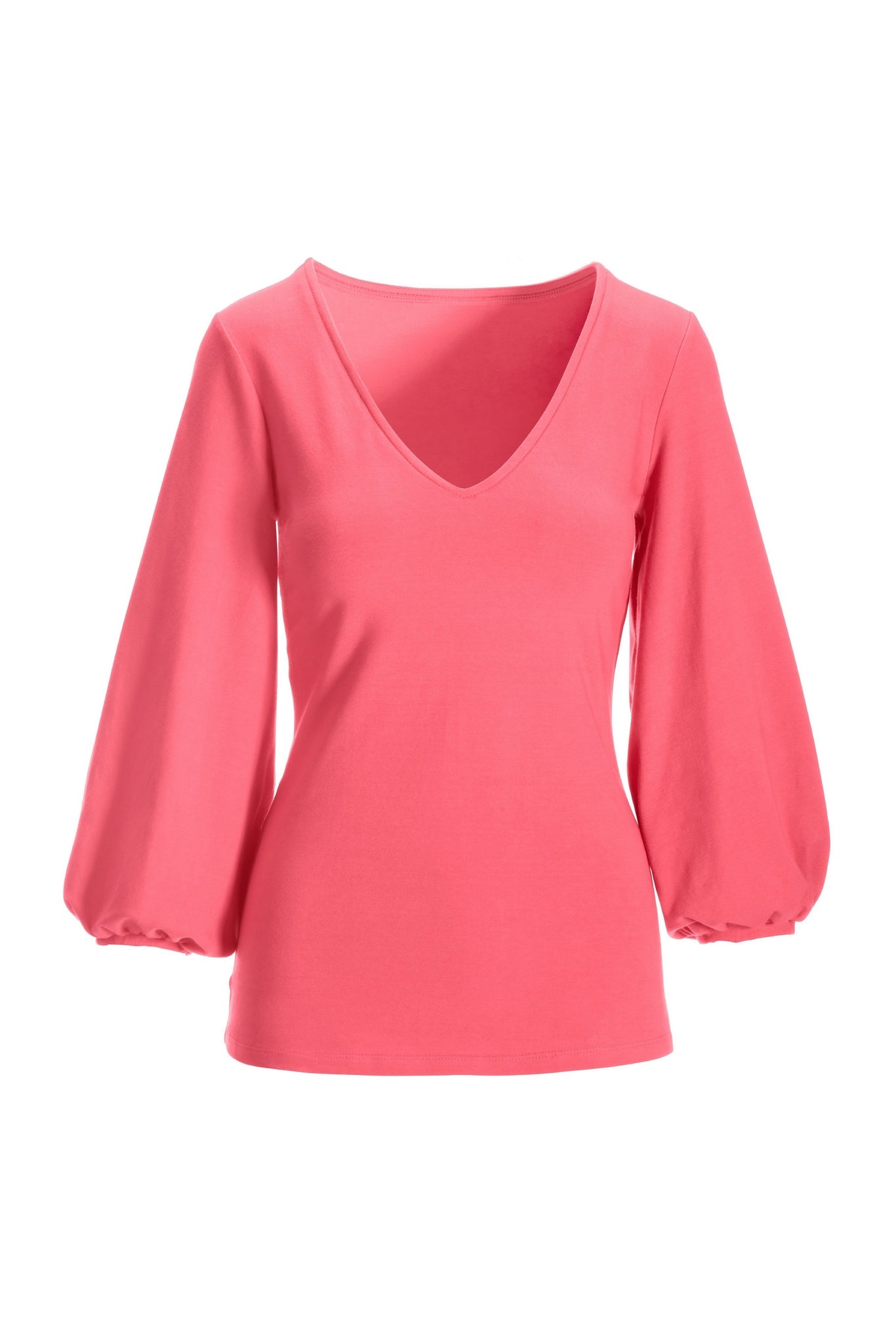 So Sexy Balloon Sleeve V neck Knit Camellia Rose