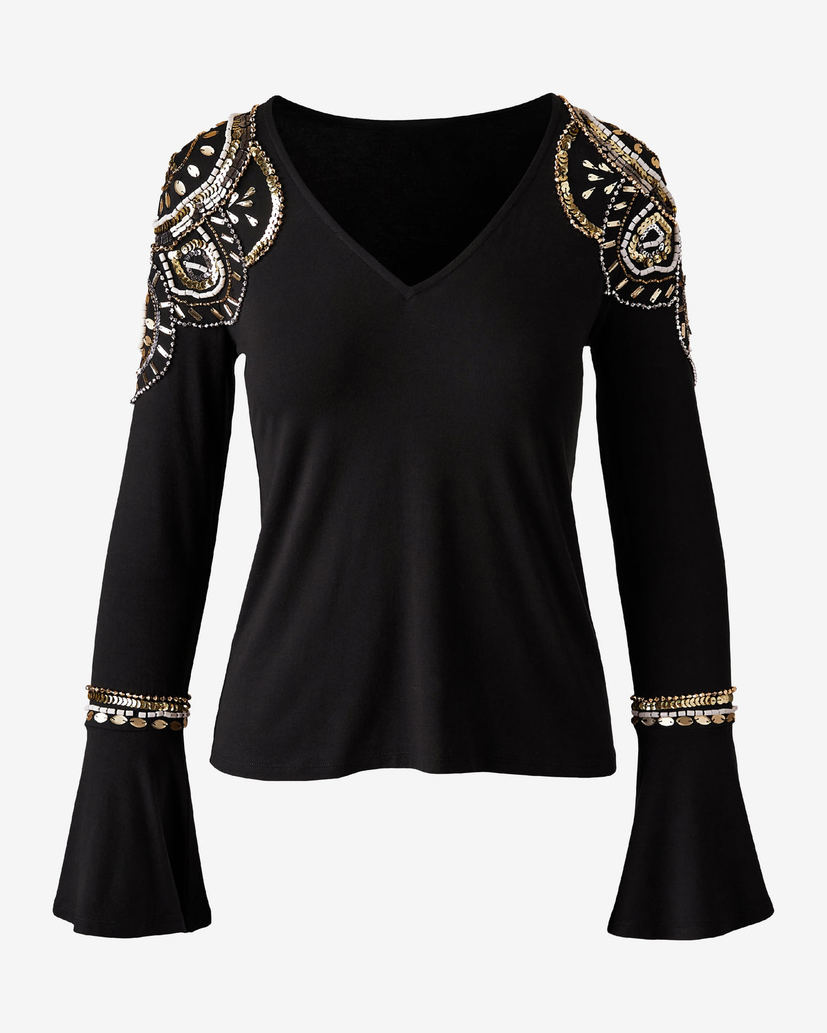 Flare Sleeve Top Black