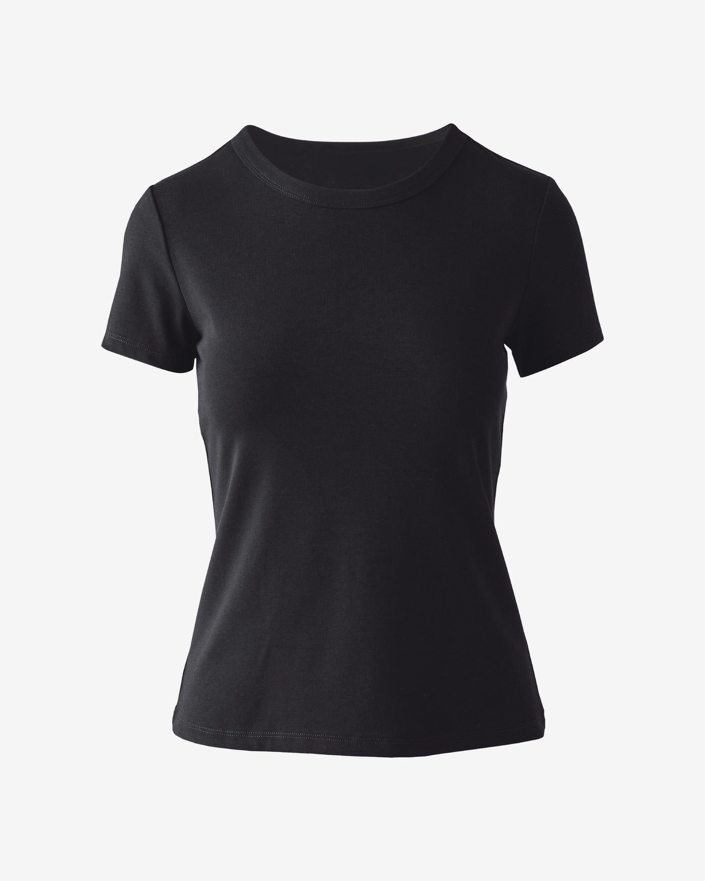 Crew Neck Cotton T Shirt Black
