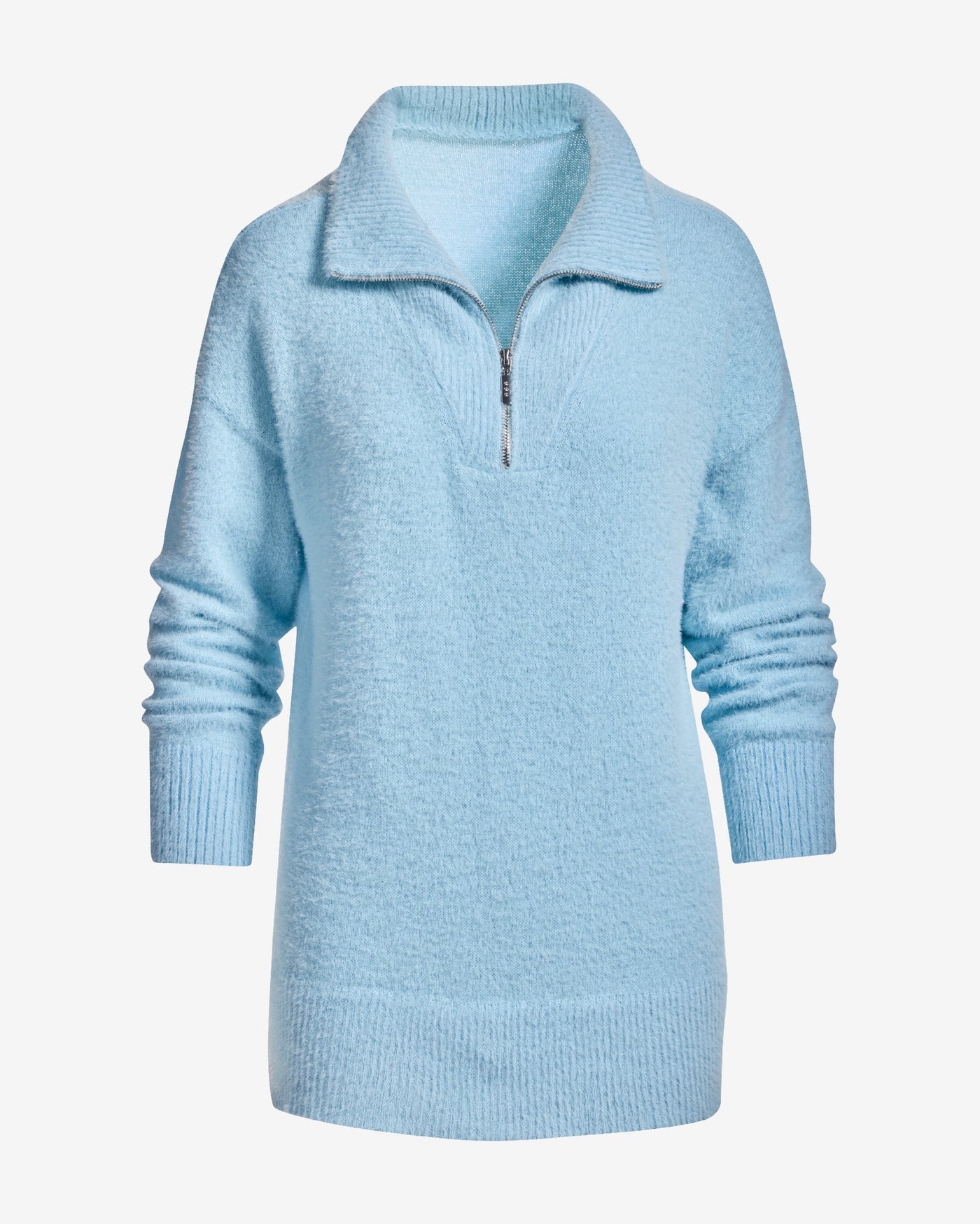 Plush Quarter Zip Sweater Cool Blue