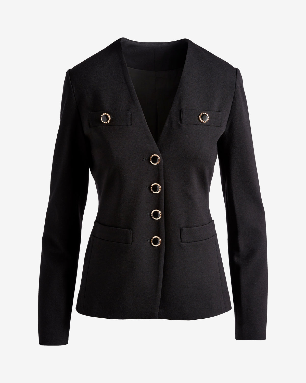 Ultimate Ponte Novelty Button Blazer Black