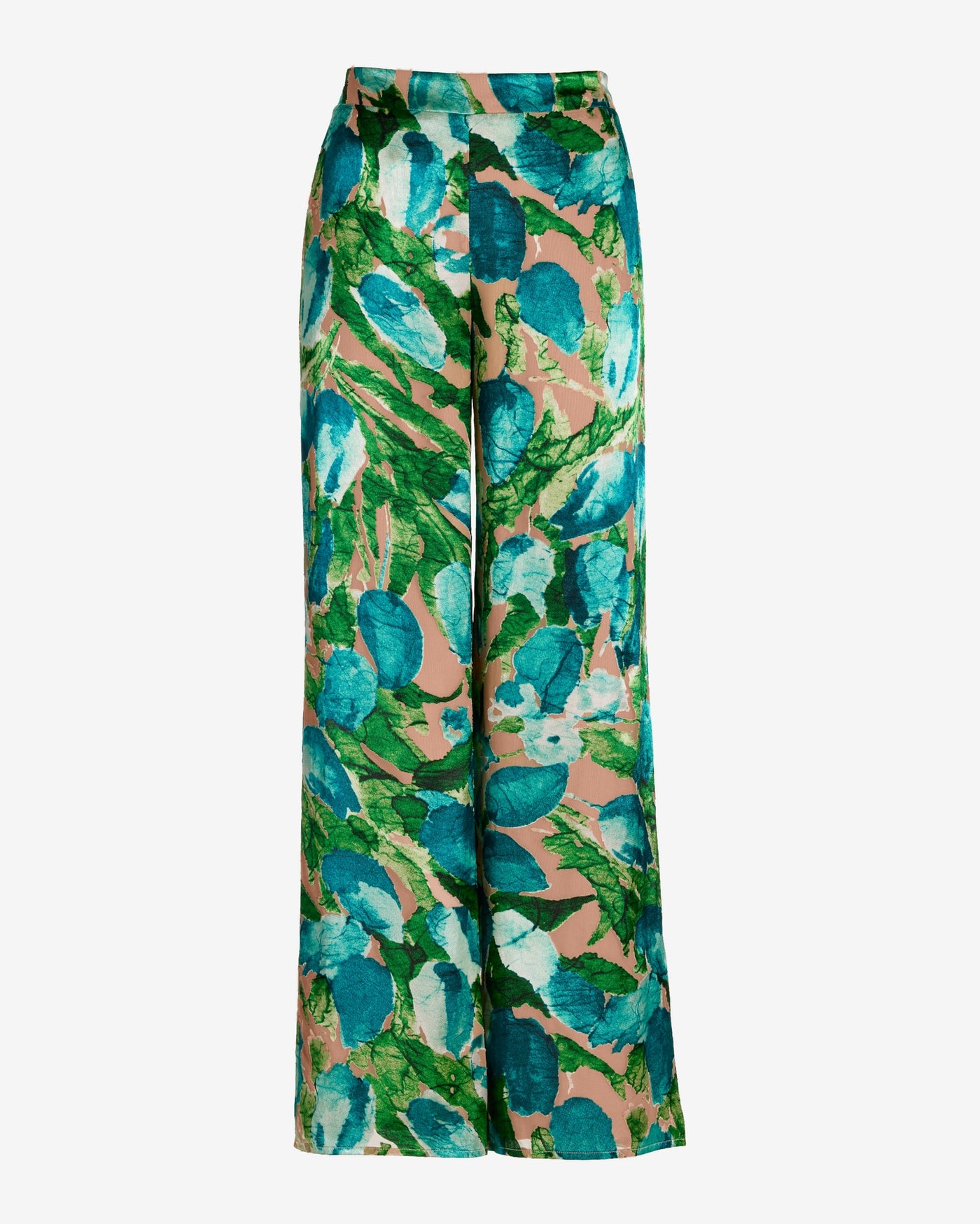 Malibu Burnout Print Wide Leg Pant Blue/Green Multi