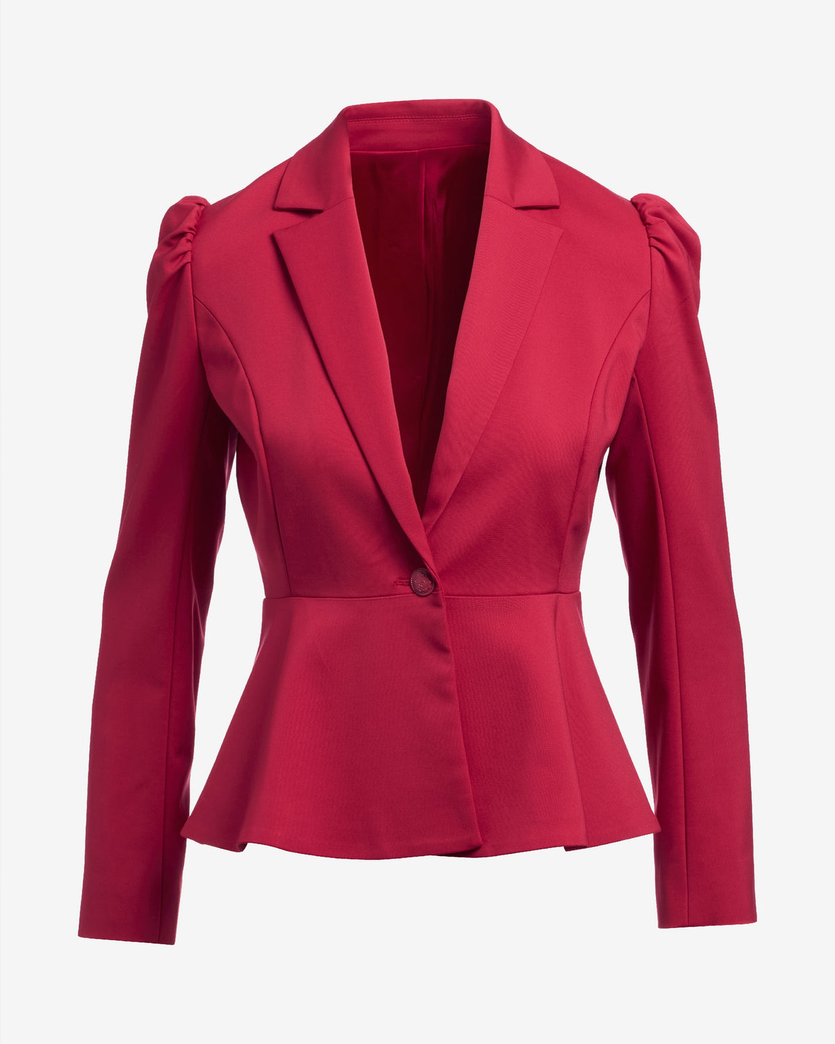 Modern Peplum Single Button Blazer Jester Red