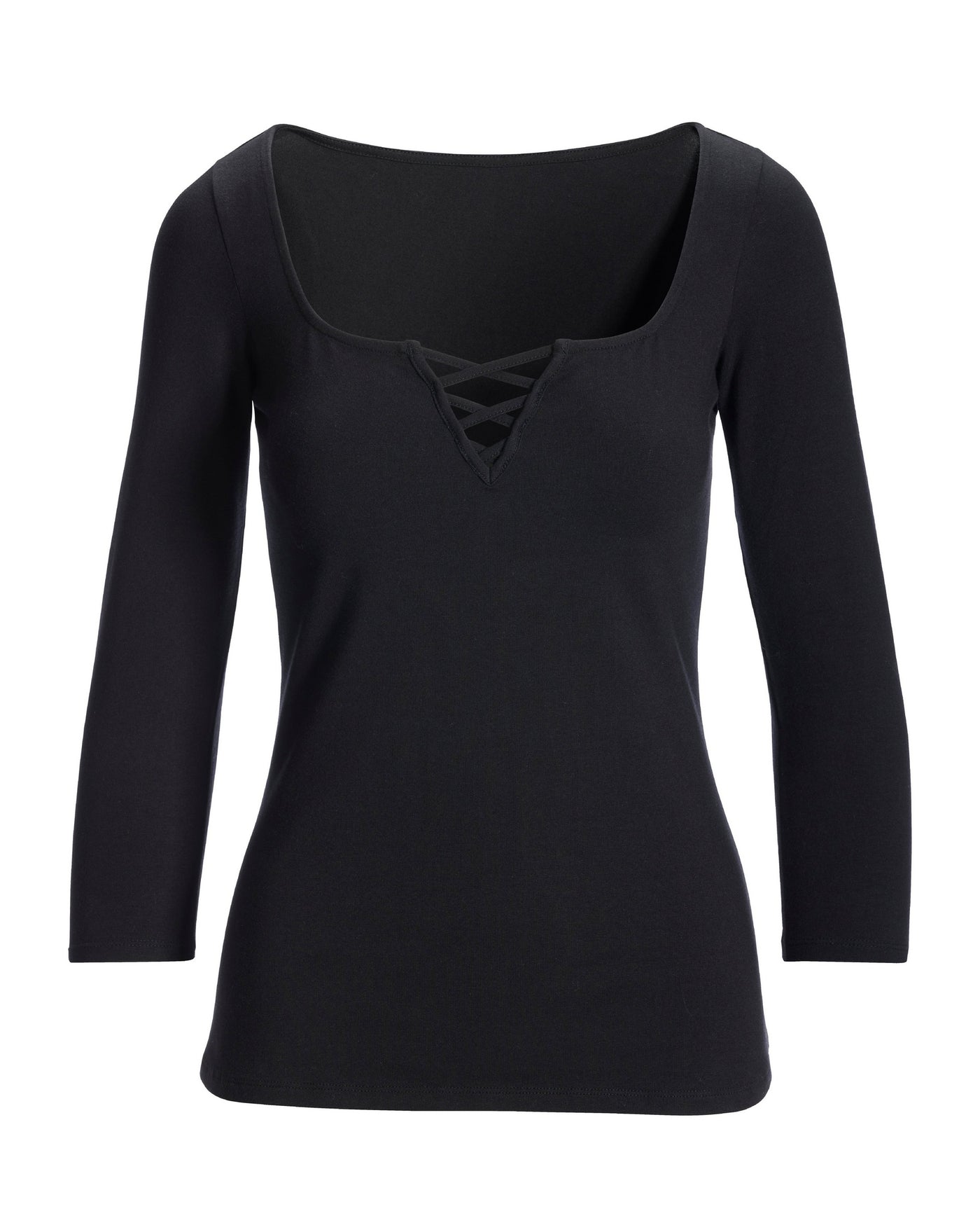 So Sexy Lace Up Knit Top Black