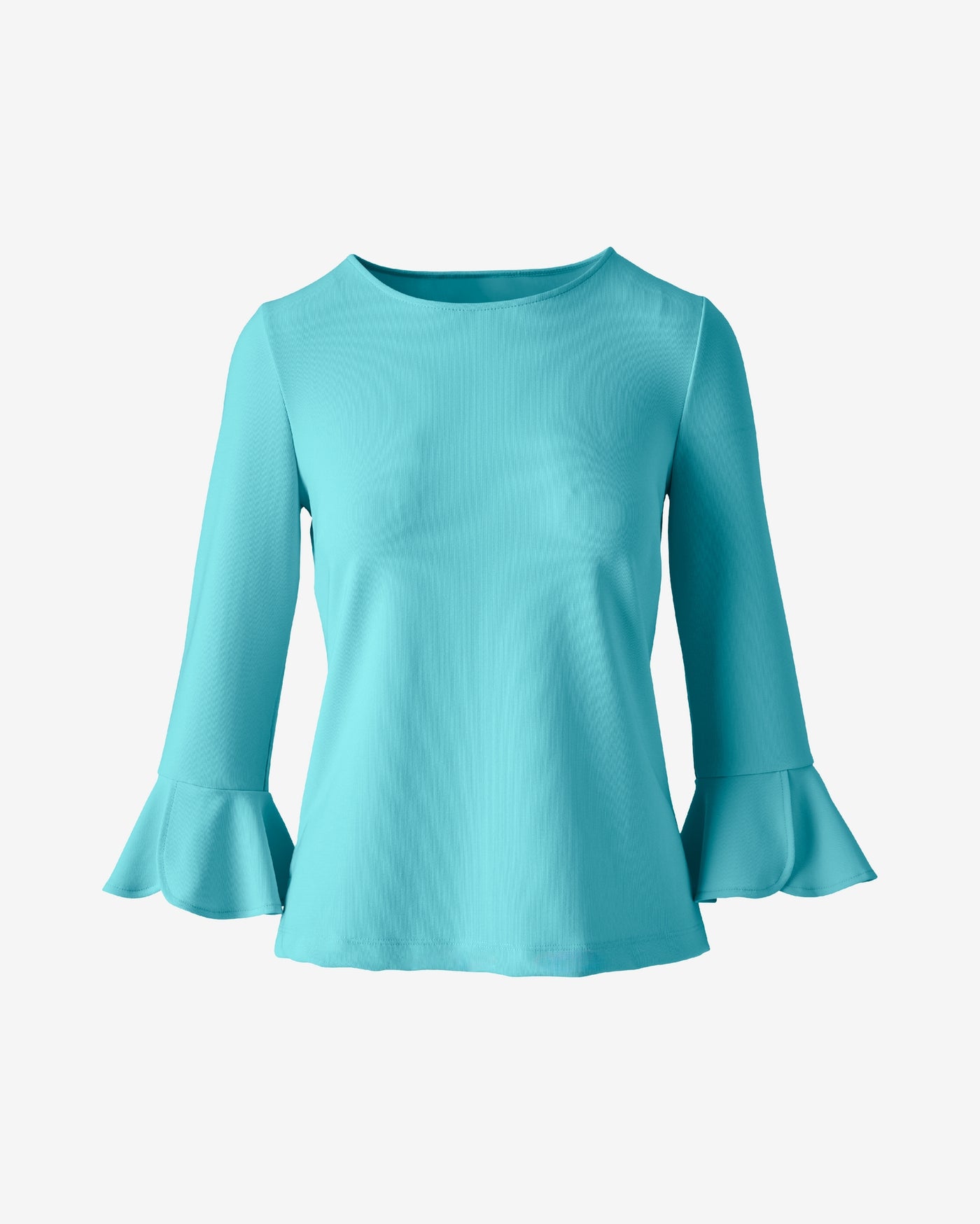 Beyond Travel Boat Neck Tulip Sleeve Top Blue Radiance