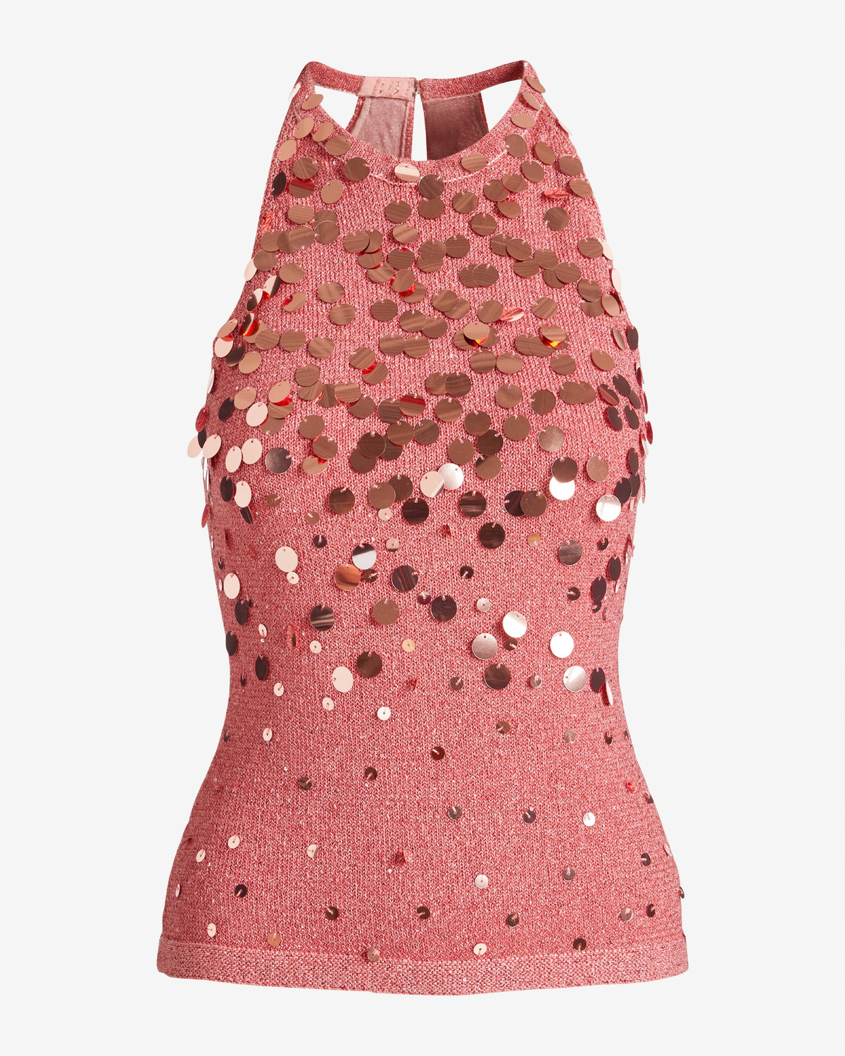 Sequin High Neck Tank Flamingo Pink