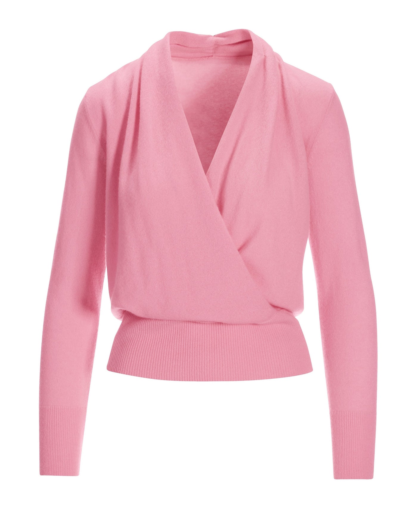 Cashmere Surplice Blouson Sweater Pink