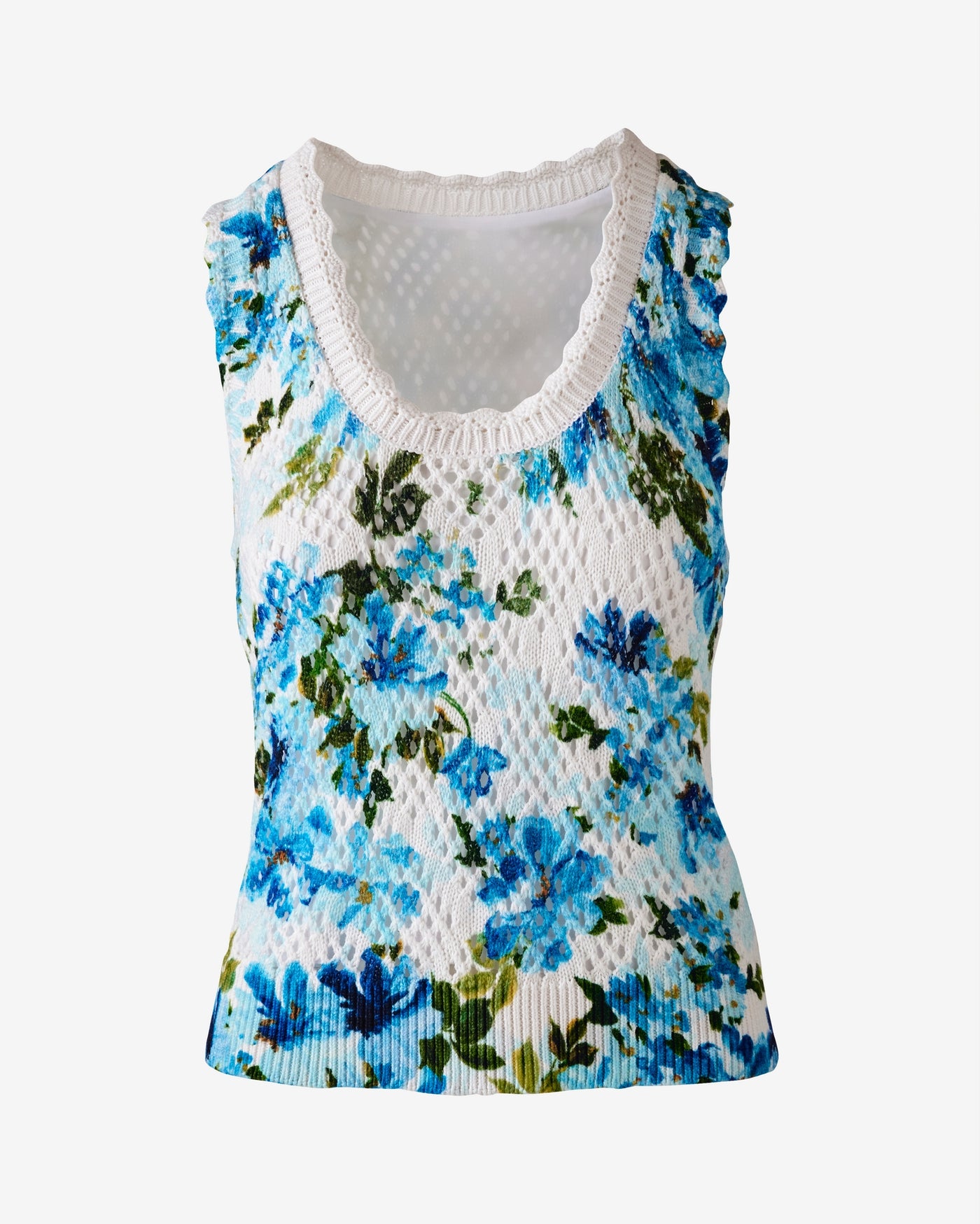 Printed Pointelle Sweater Tank Autumn Floral