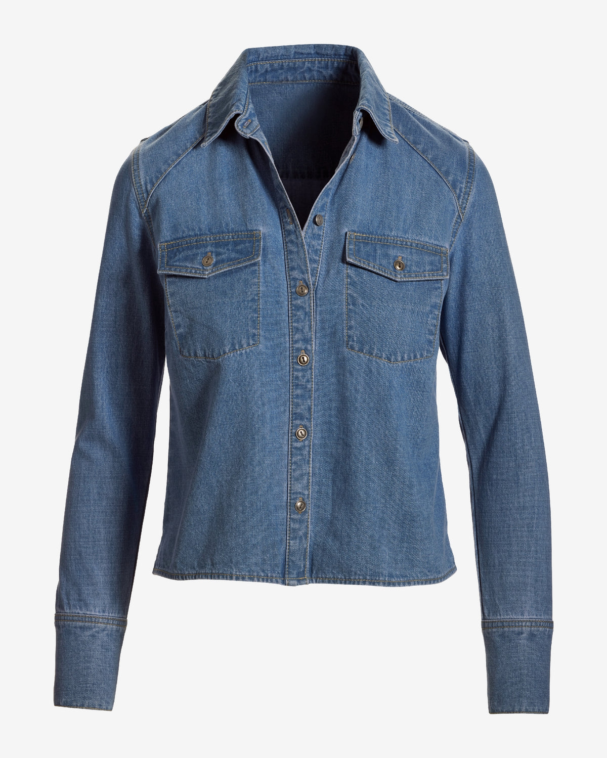 Denim Meet-Me-At-The-Waist Shirt Light Wash