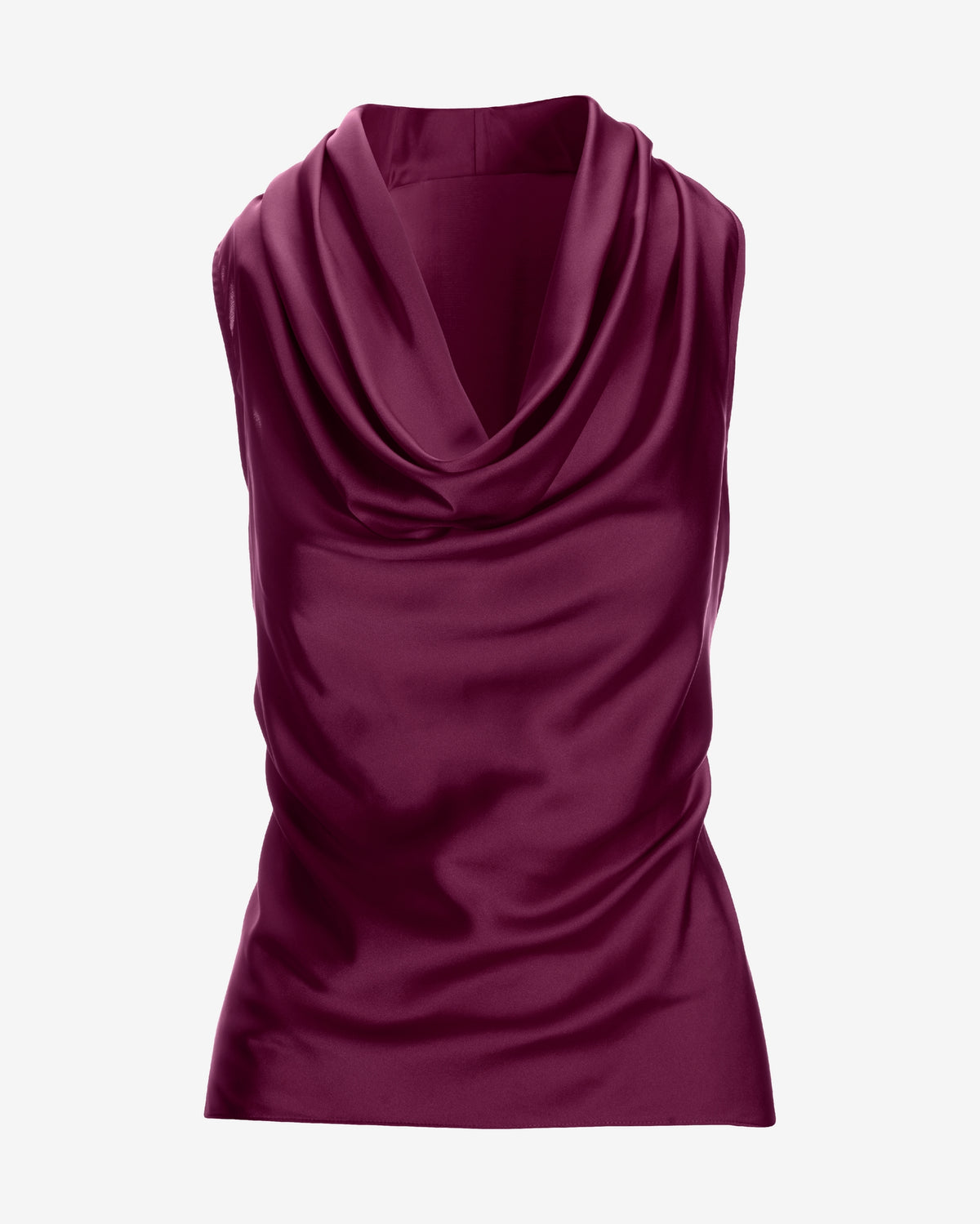Marilyn Cowl-Neck Charmeuse Blouse Italian Plum