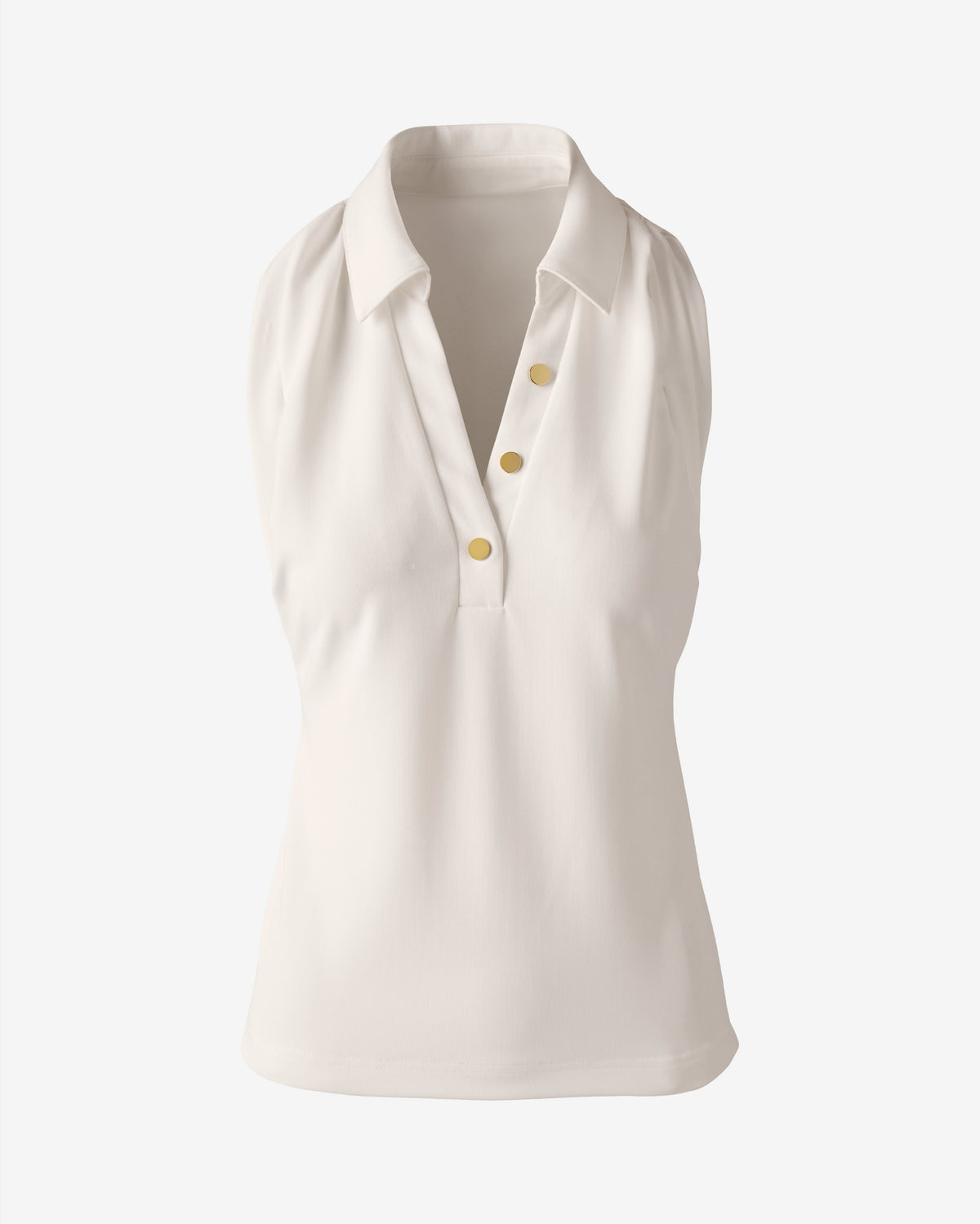 Beyond Travel Ruched Shoulder Henley Top Ivory Coast