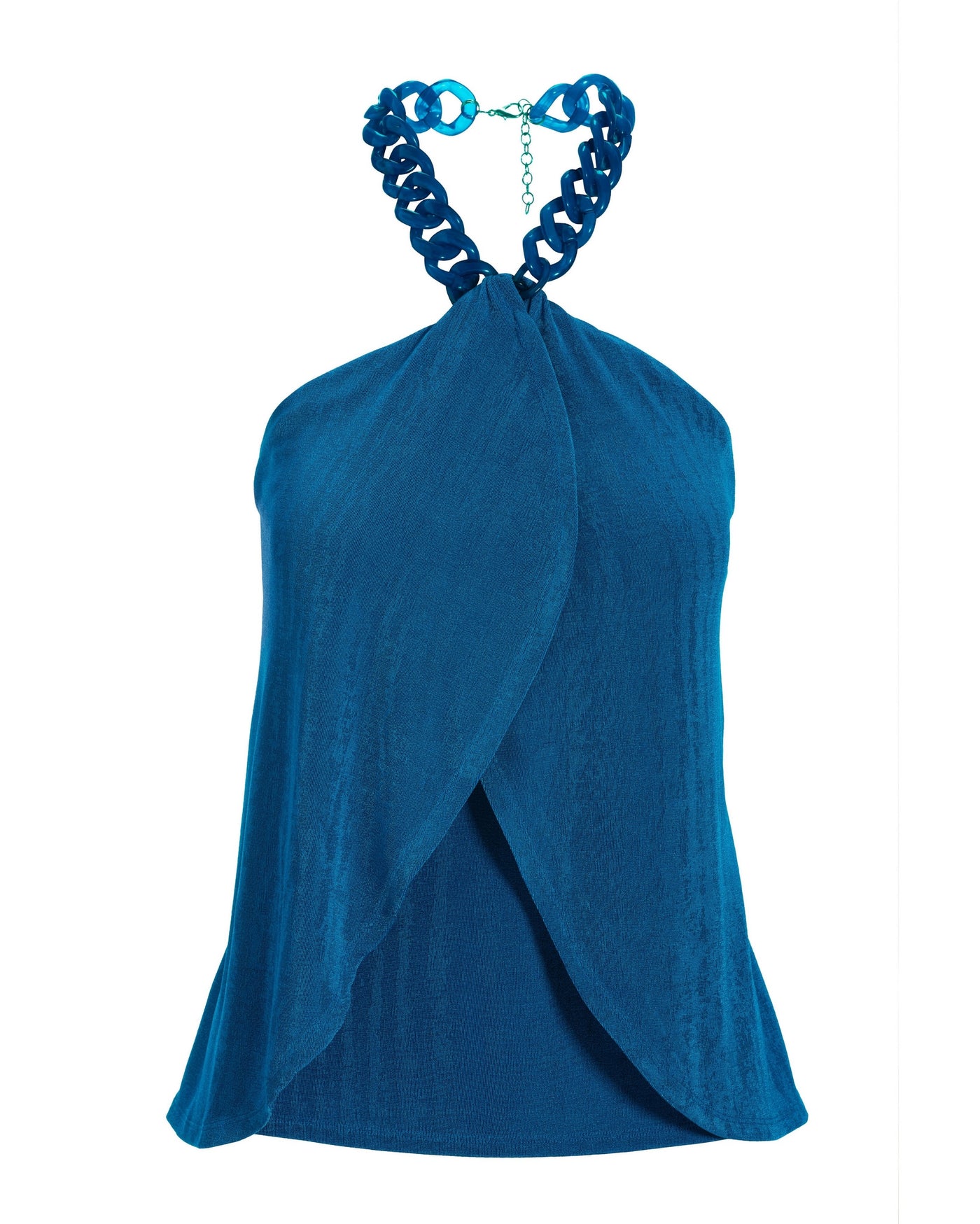 Slinky Chain High Neck Tank Blue