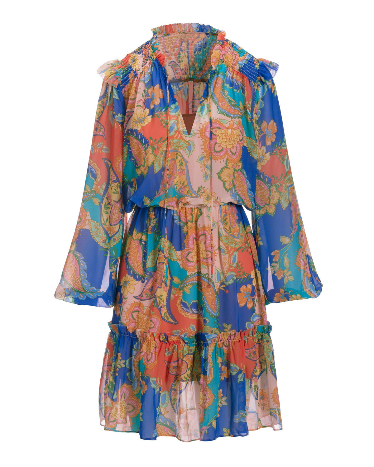 Paisley Patches Peasant Dress Multi