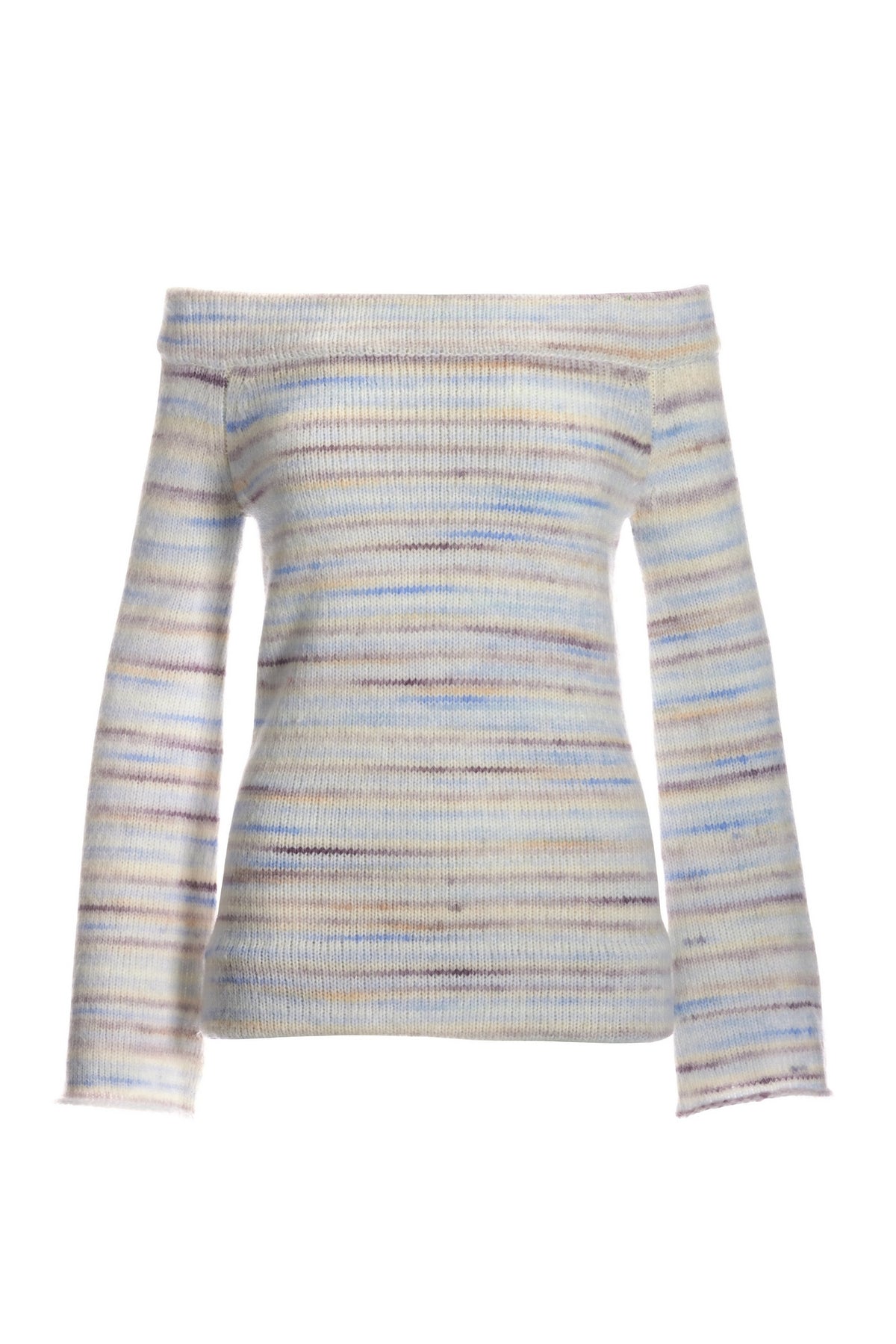 Marled Off the Shoulder Flare Sleeve Sweater Multi