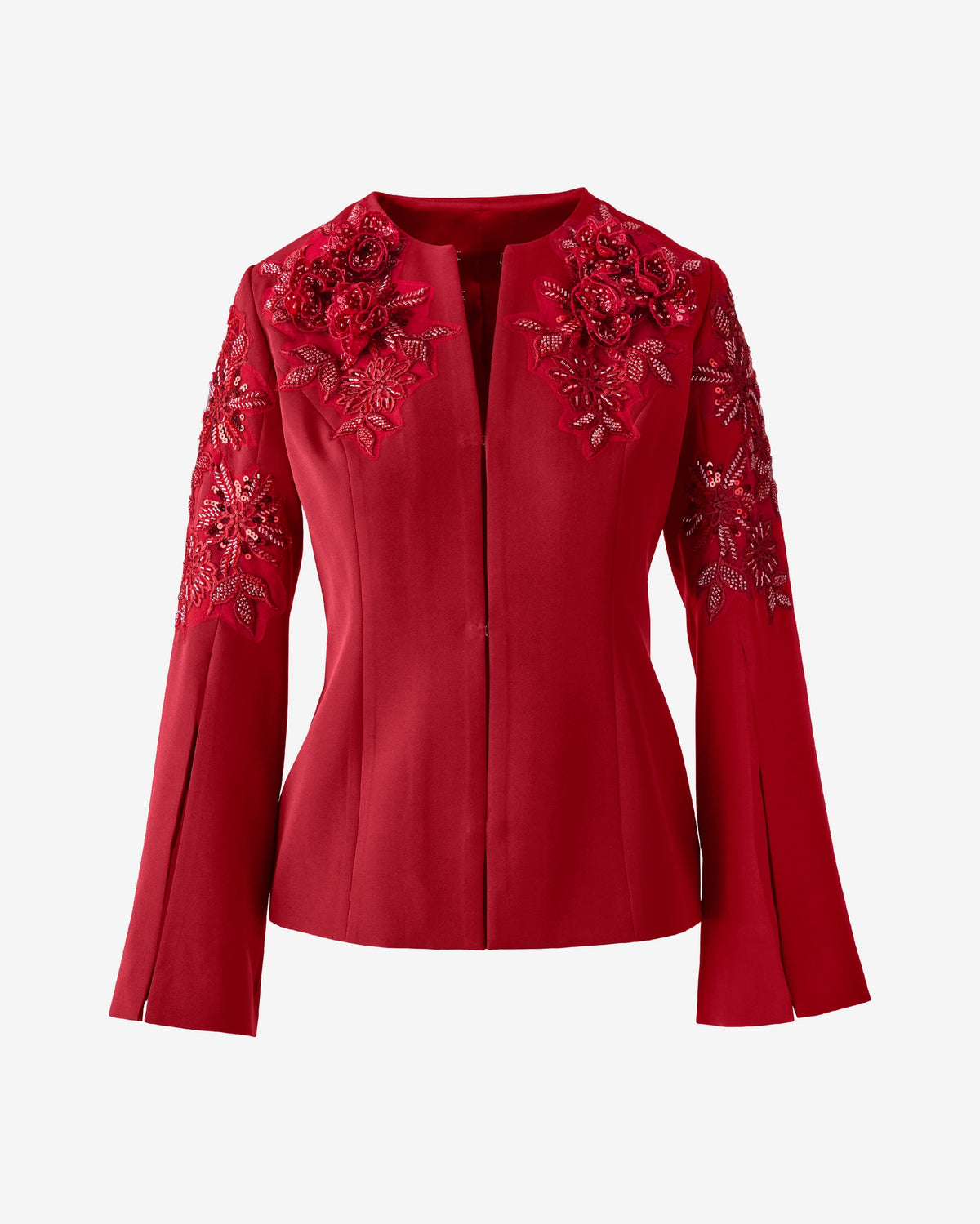 3D Flower Embellished Jacket French Kiss
